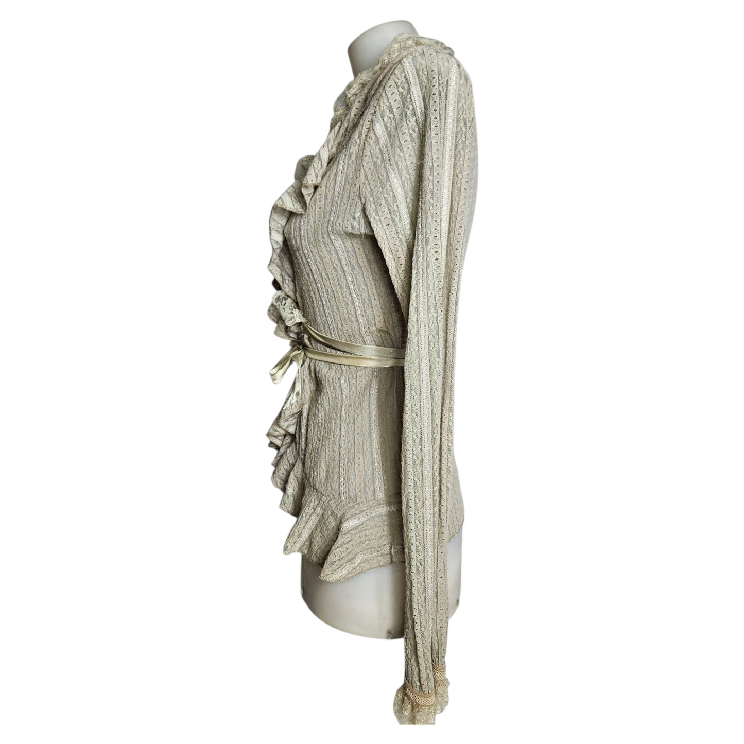 Ruffled lace wrap dress