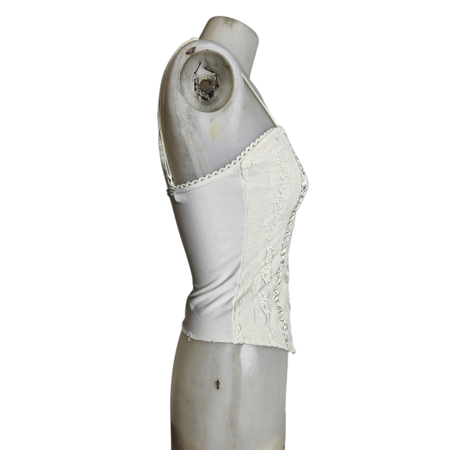 Haut esprit corset blanc dentelle