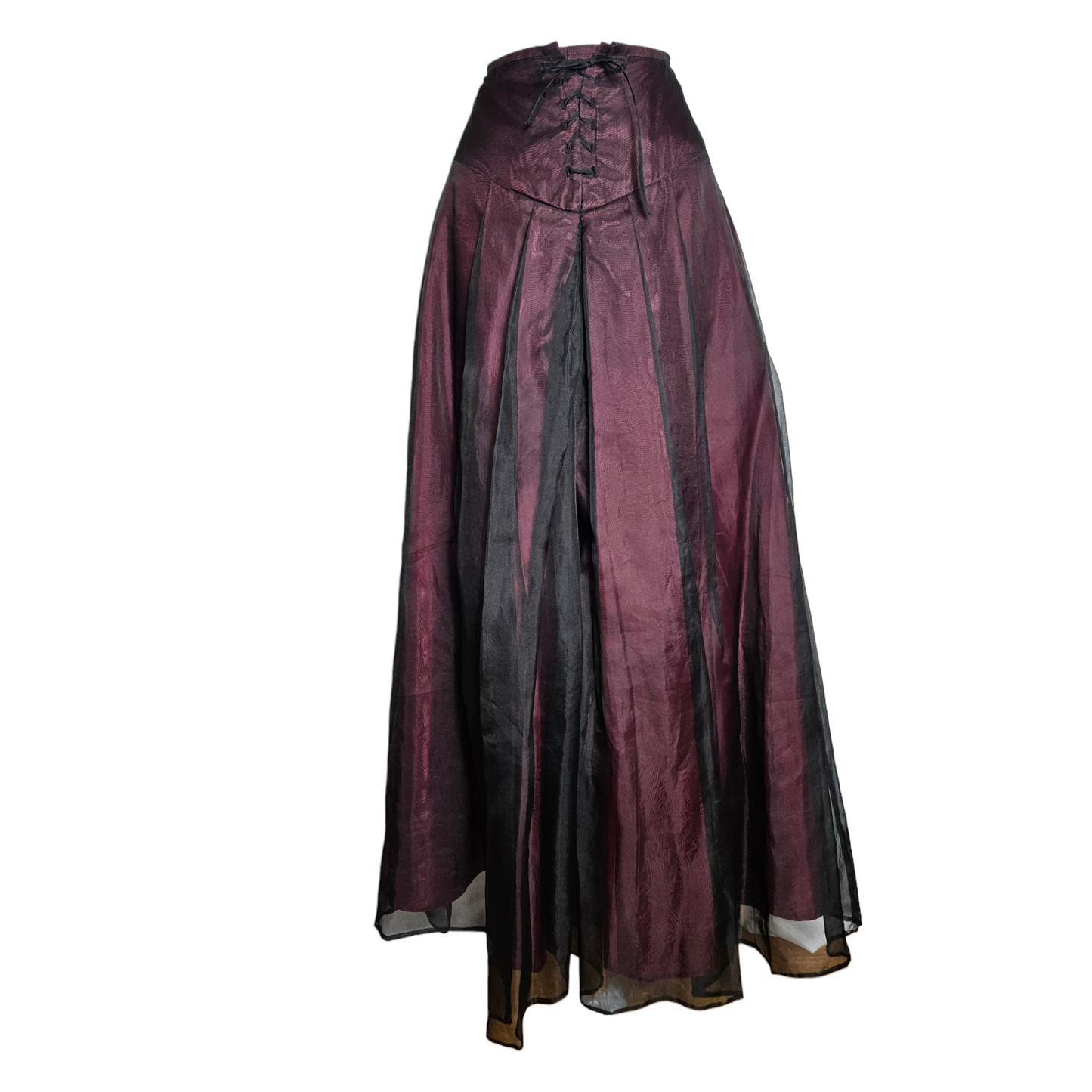Silk lace-up skirt