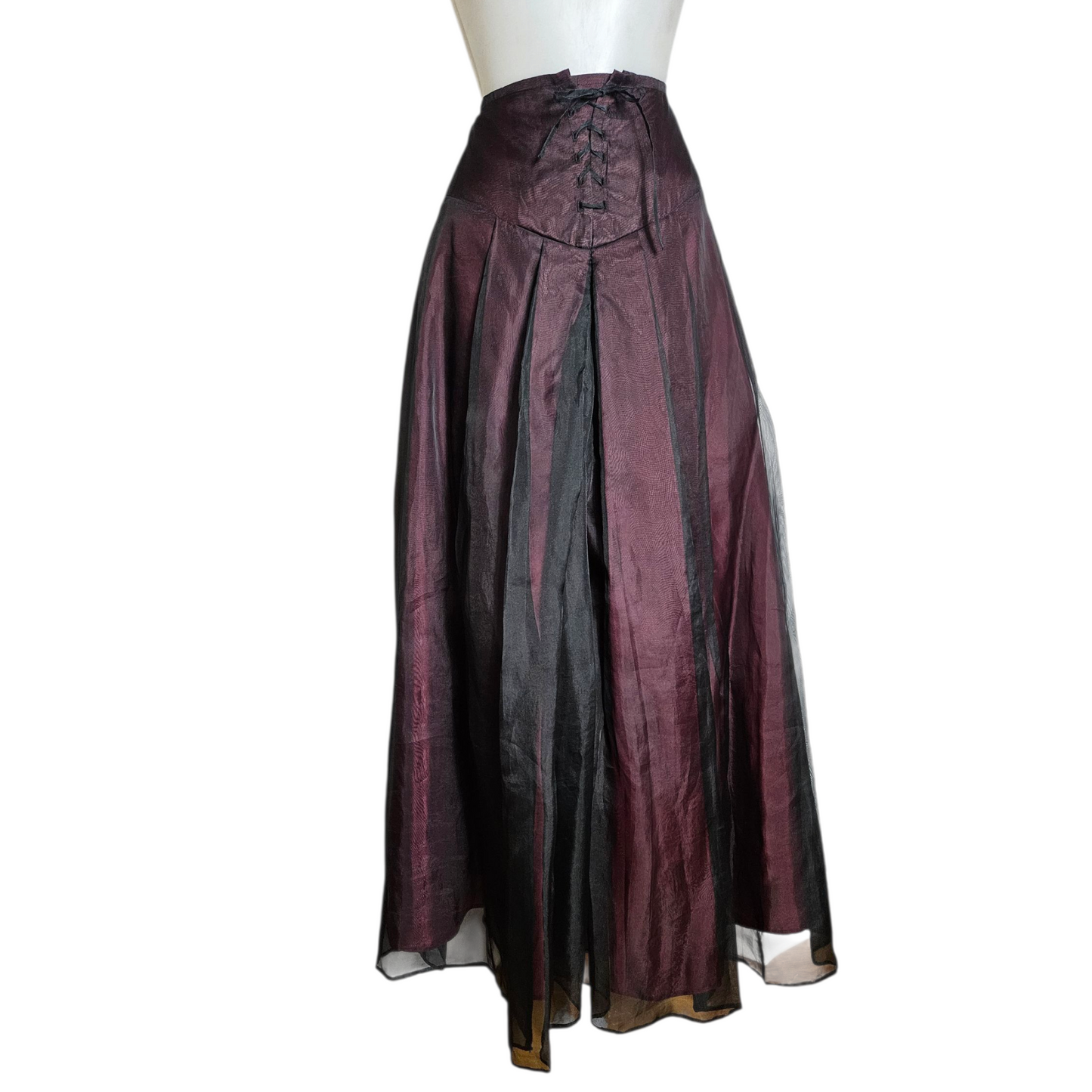Silk lace-up skirt