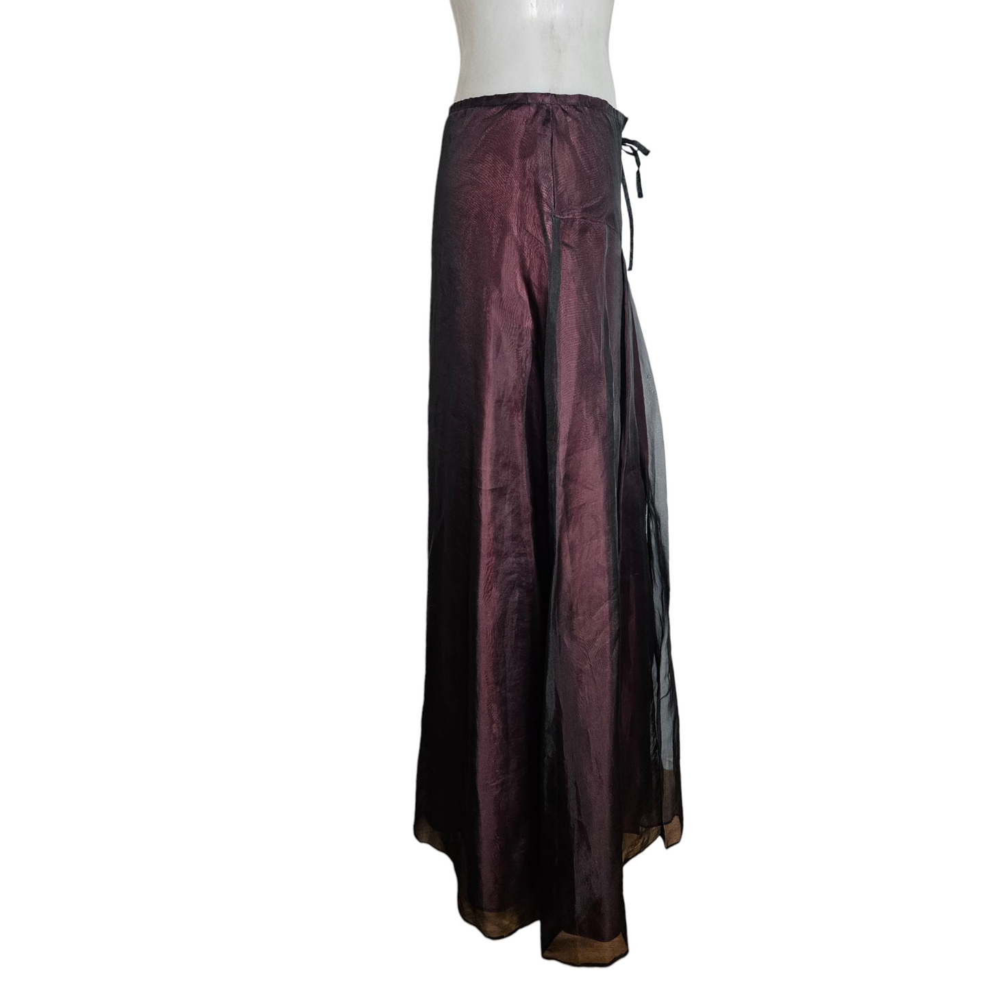 Silk lace-up skirt