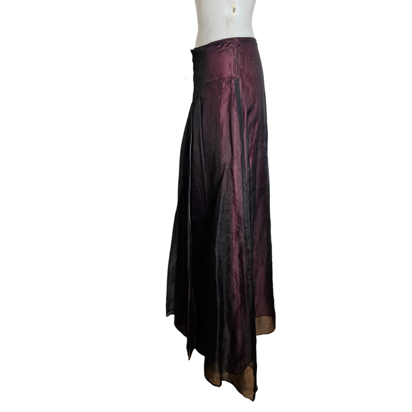 Silk lace-up skirt