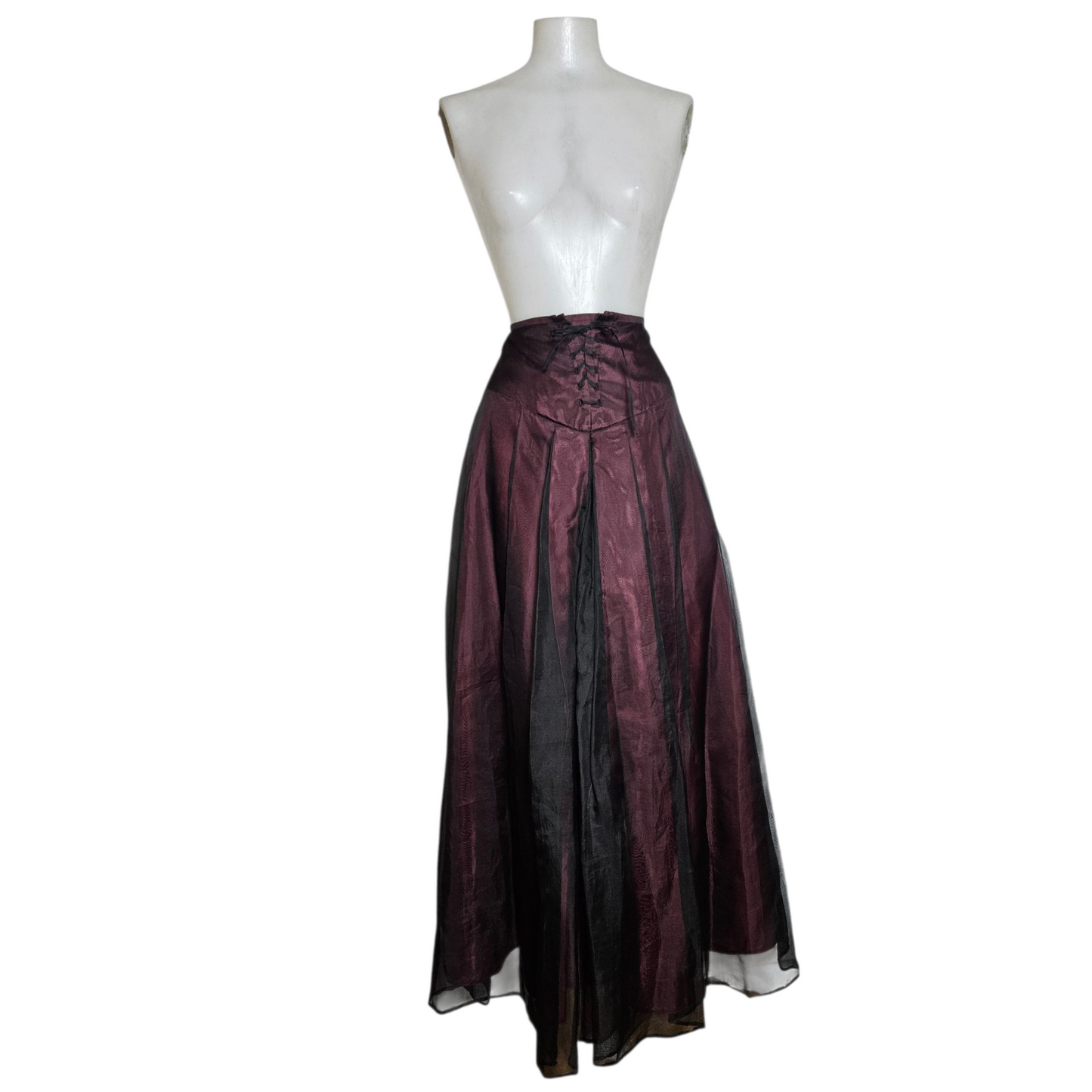 Silk lace-up skirt