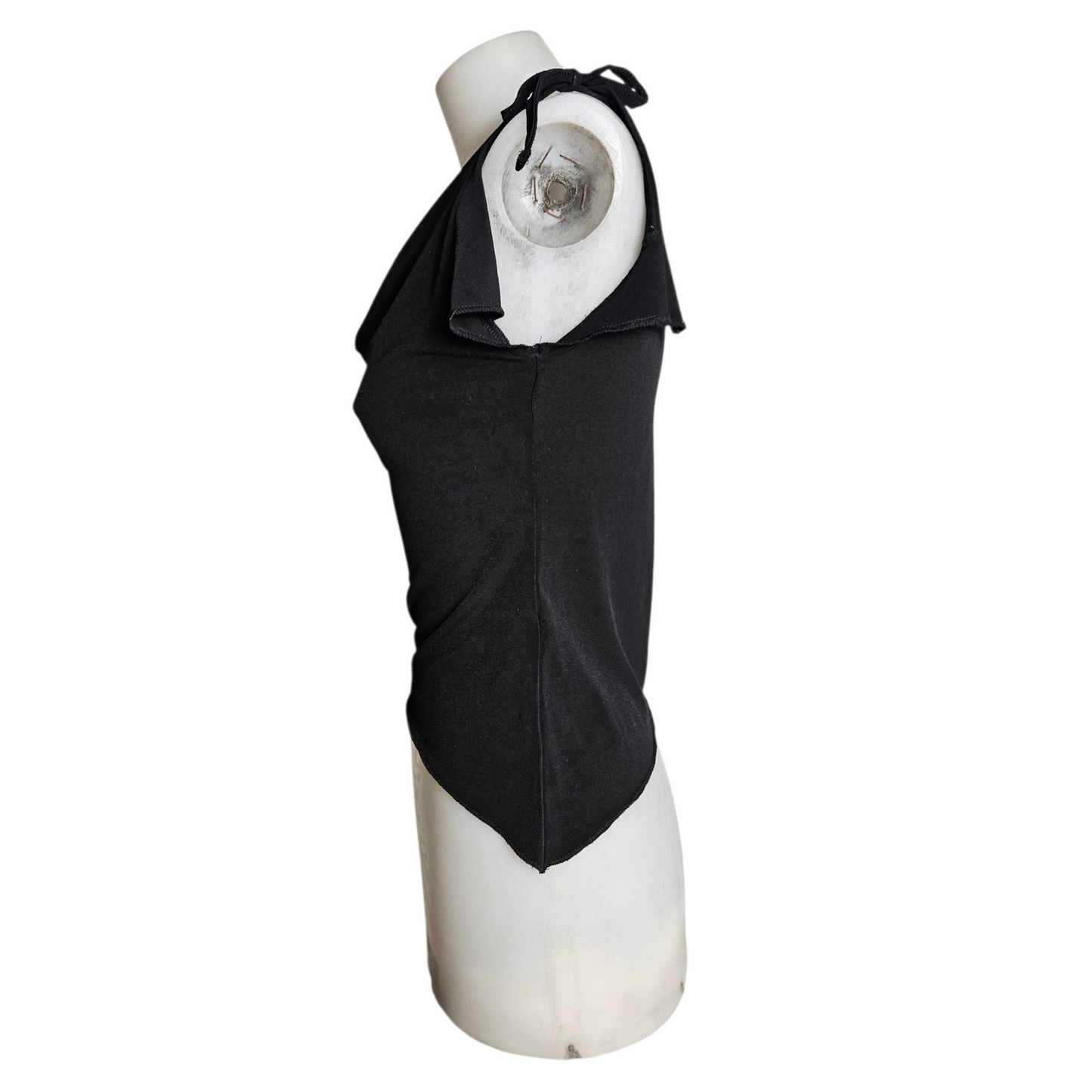 High cowl neck with slit sleeves