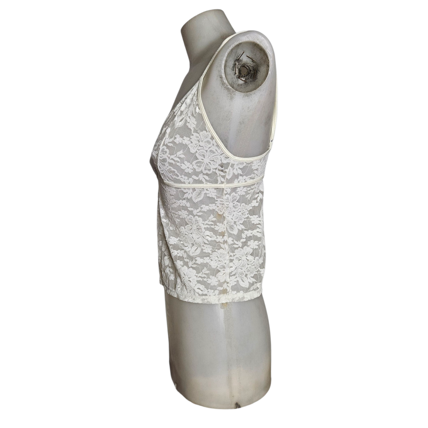 Haut esprit lingerie tout en dentelle blanc
