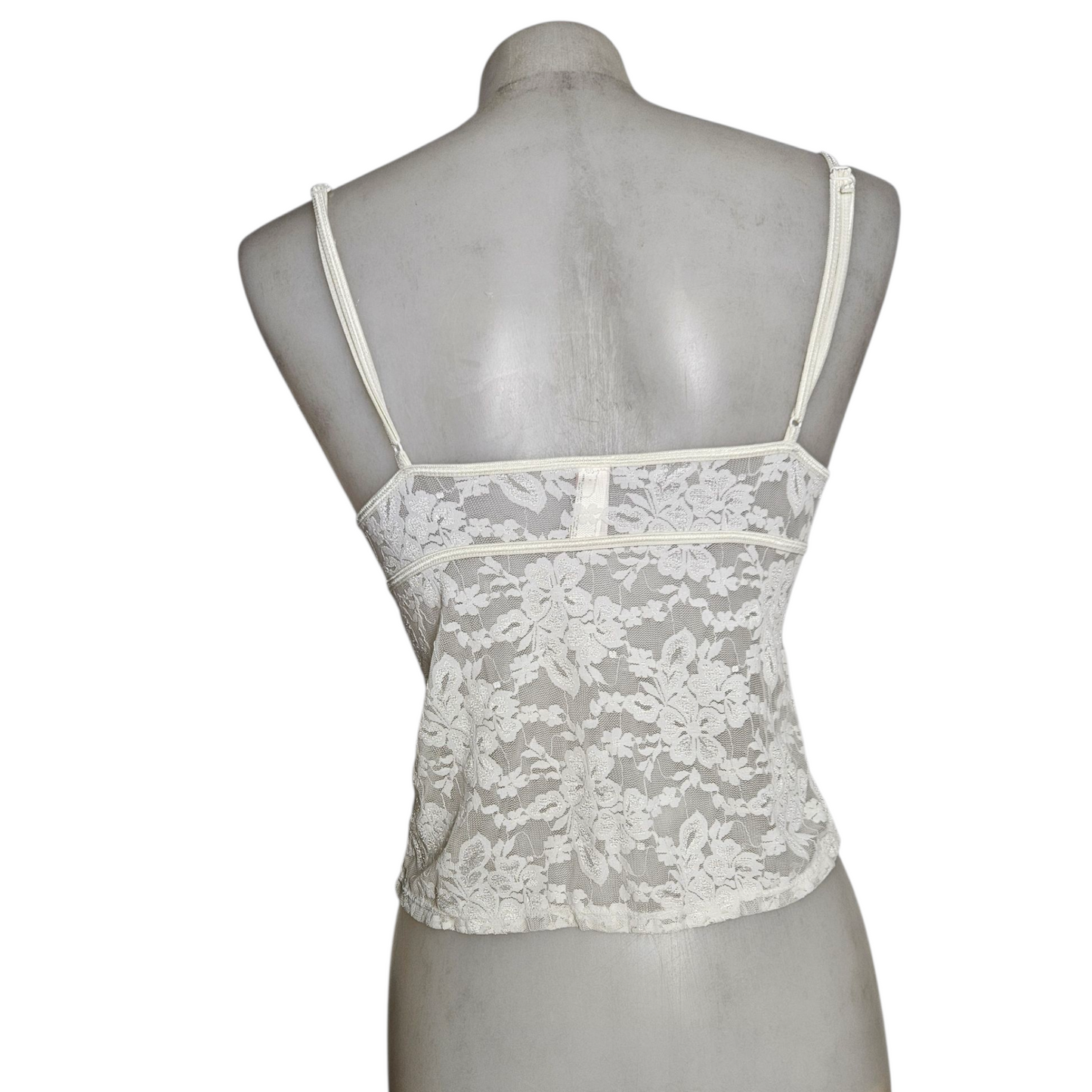 Haut esprit lingerie tout en dentelle blanc