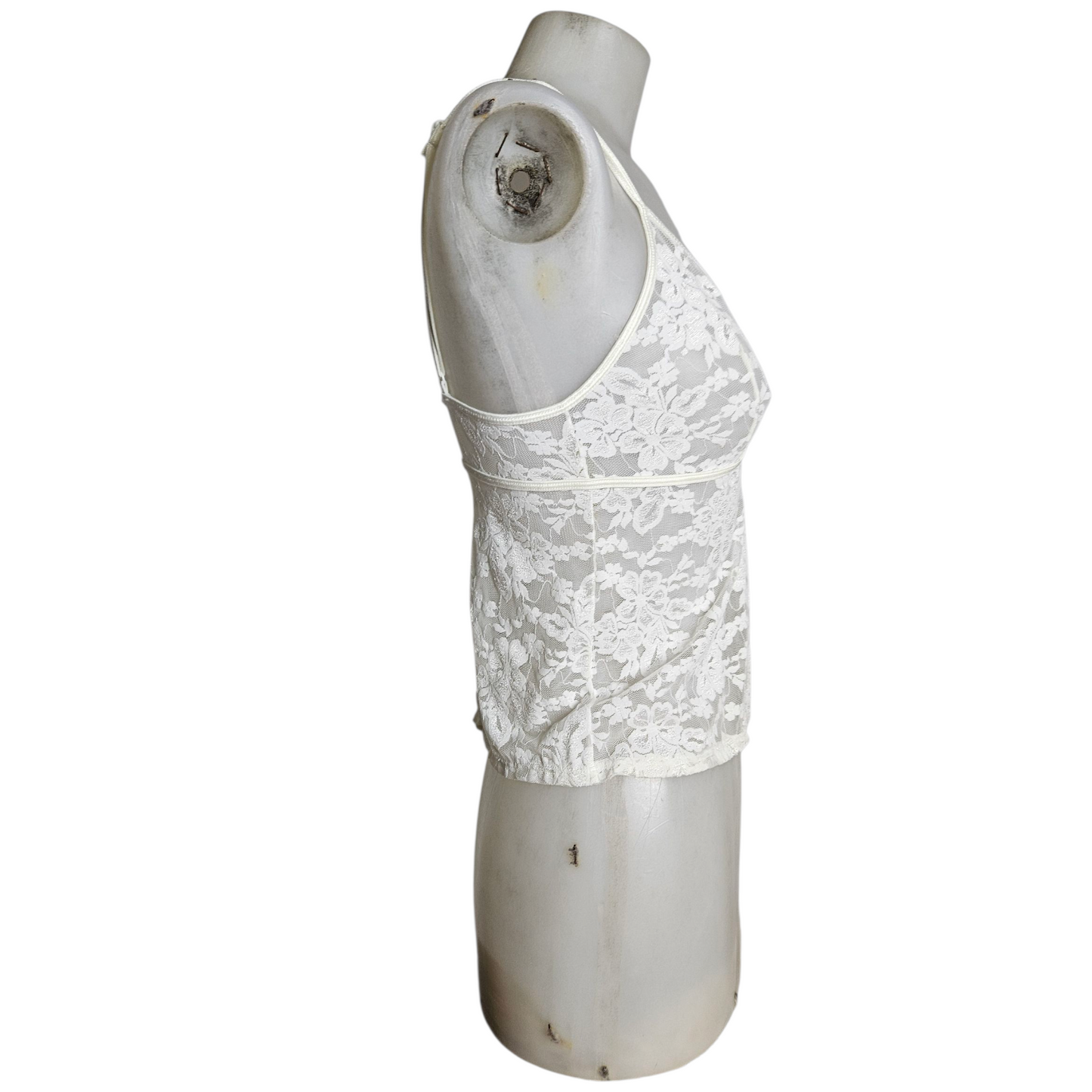 Haut esprit lingerie tout en dentelle blanc