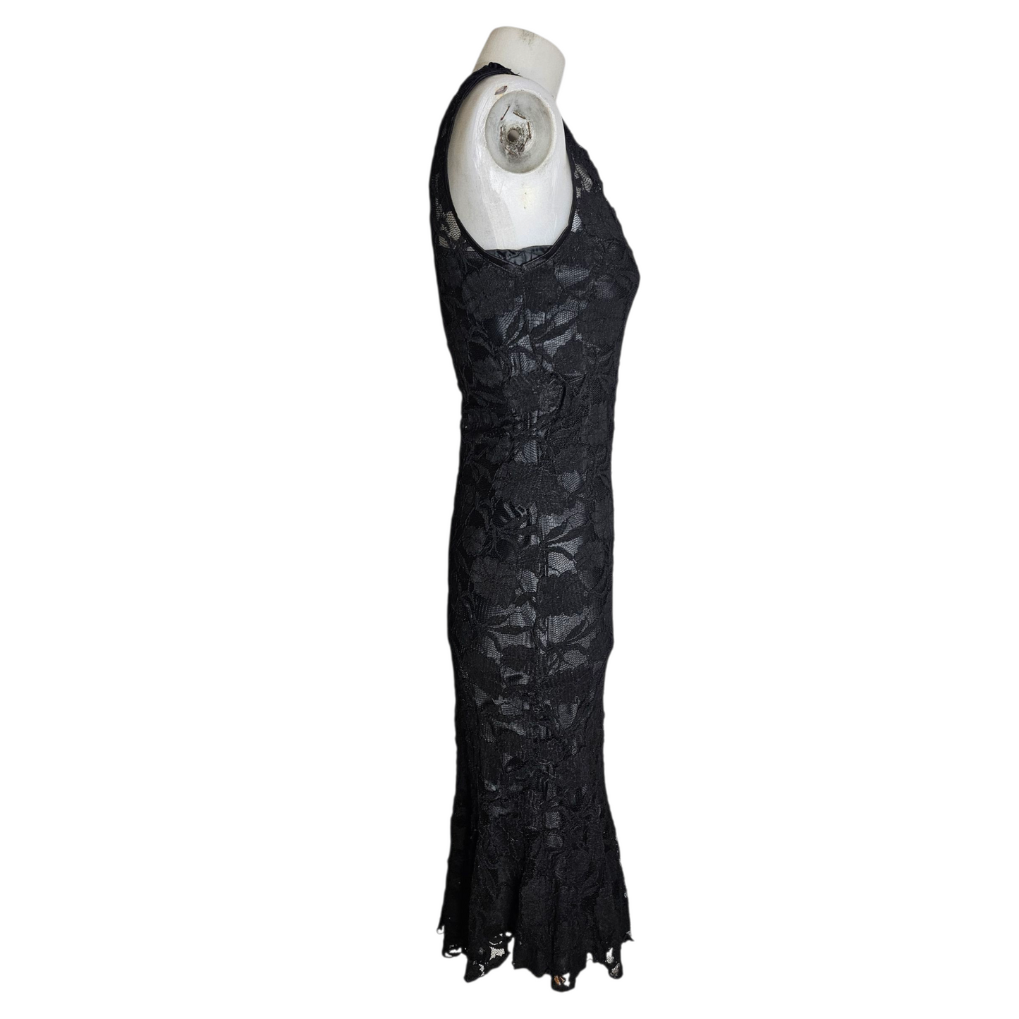Black lace wrap dress