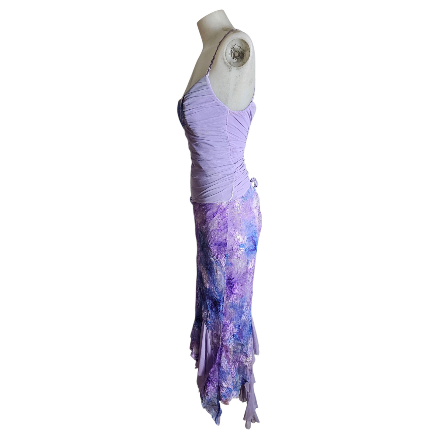 Robe en voile et dentelle dos nu