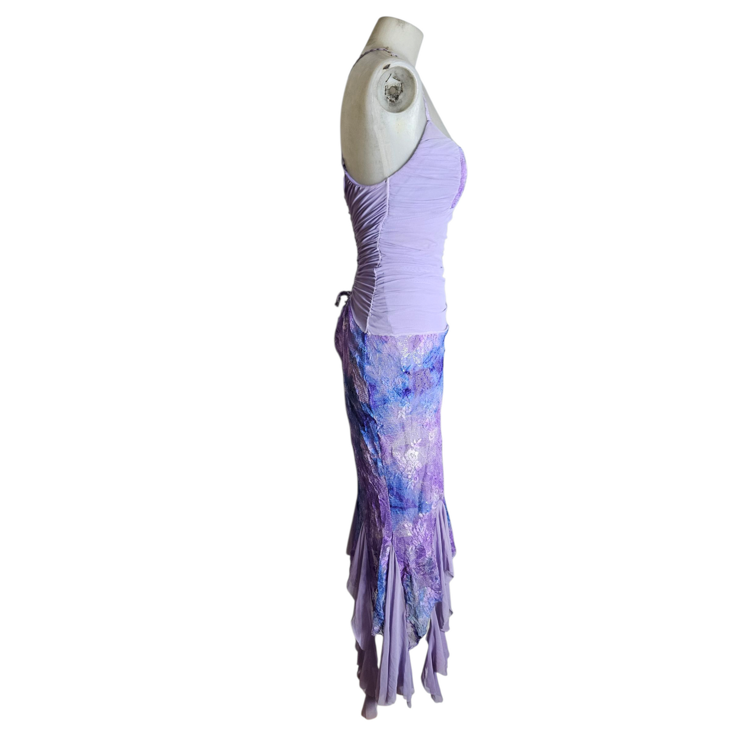 Robe en voile et dentelle dos nu