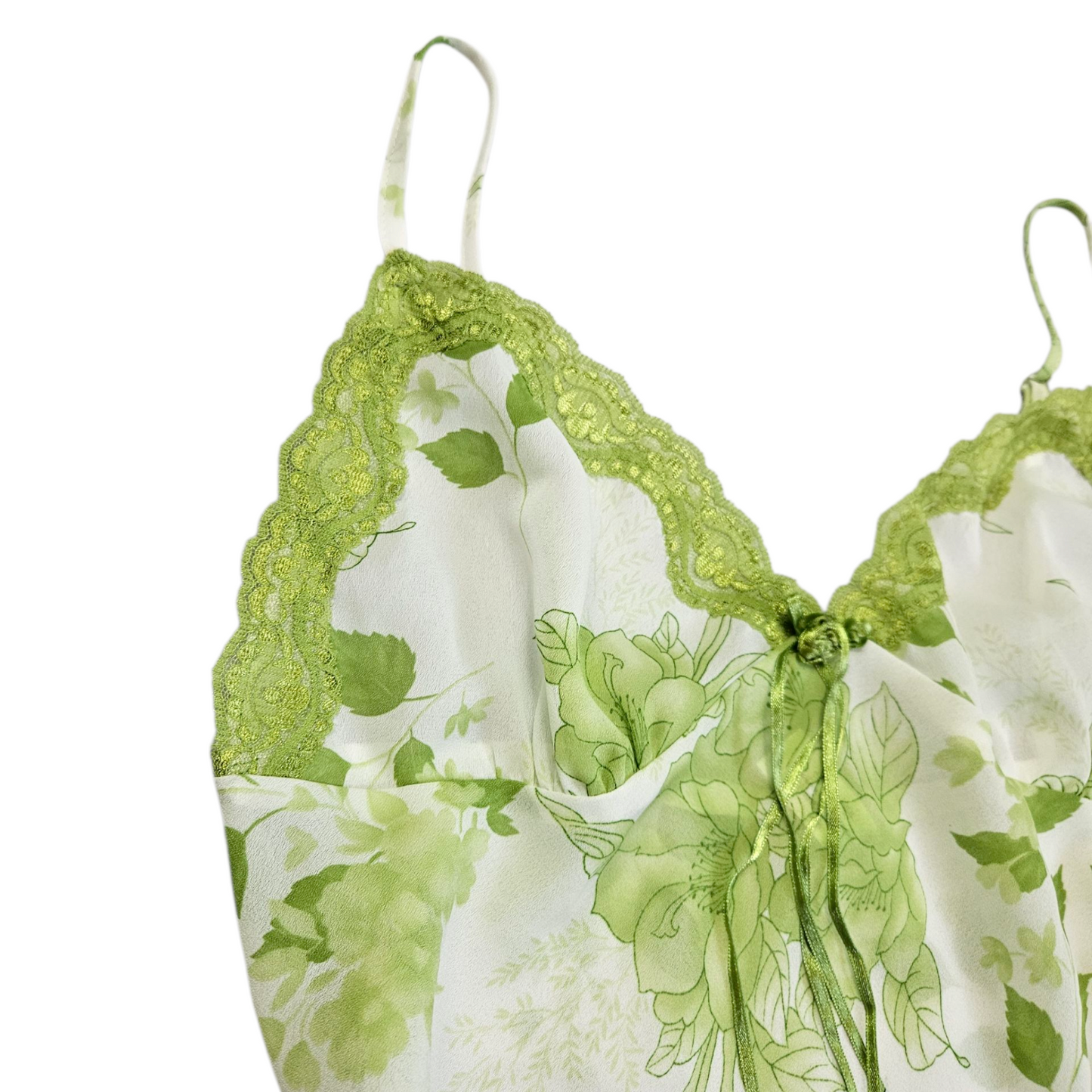 Haut en voile fleuri vert et blanc