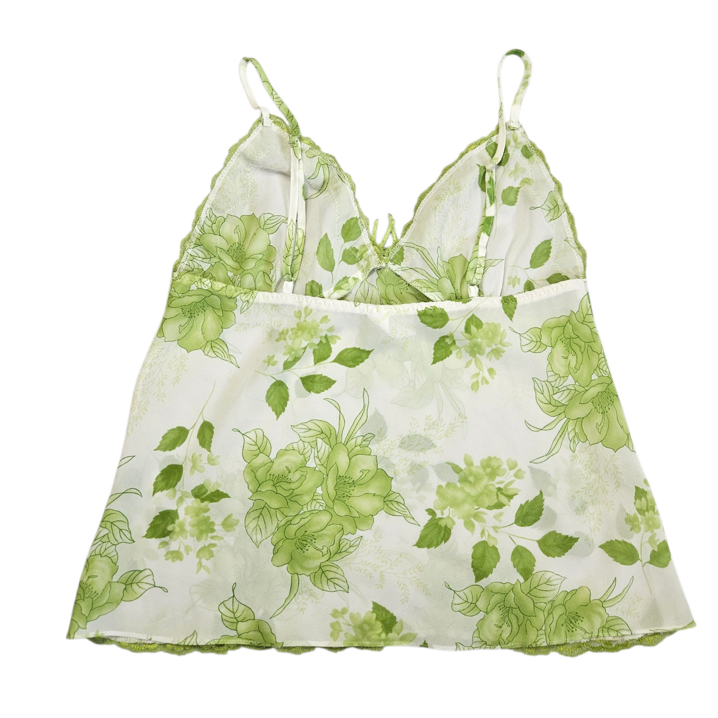 Haut en voile fleuri vert et blanc