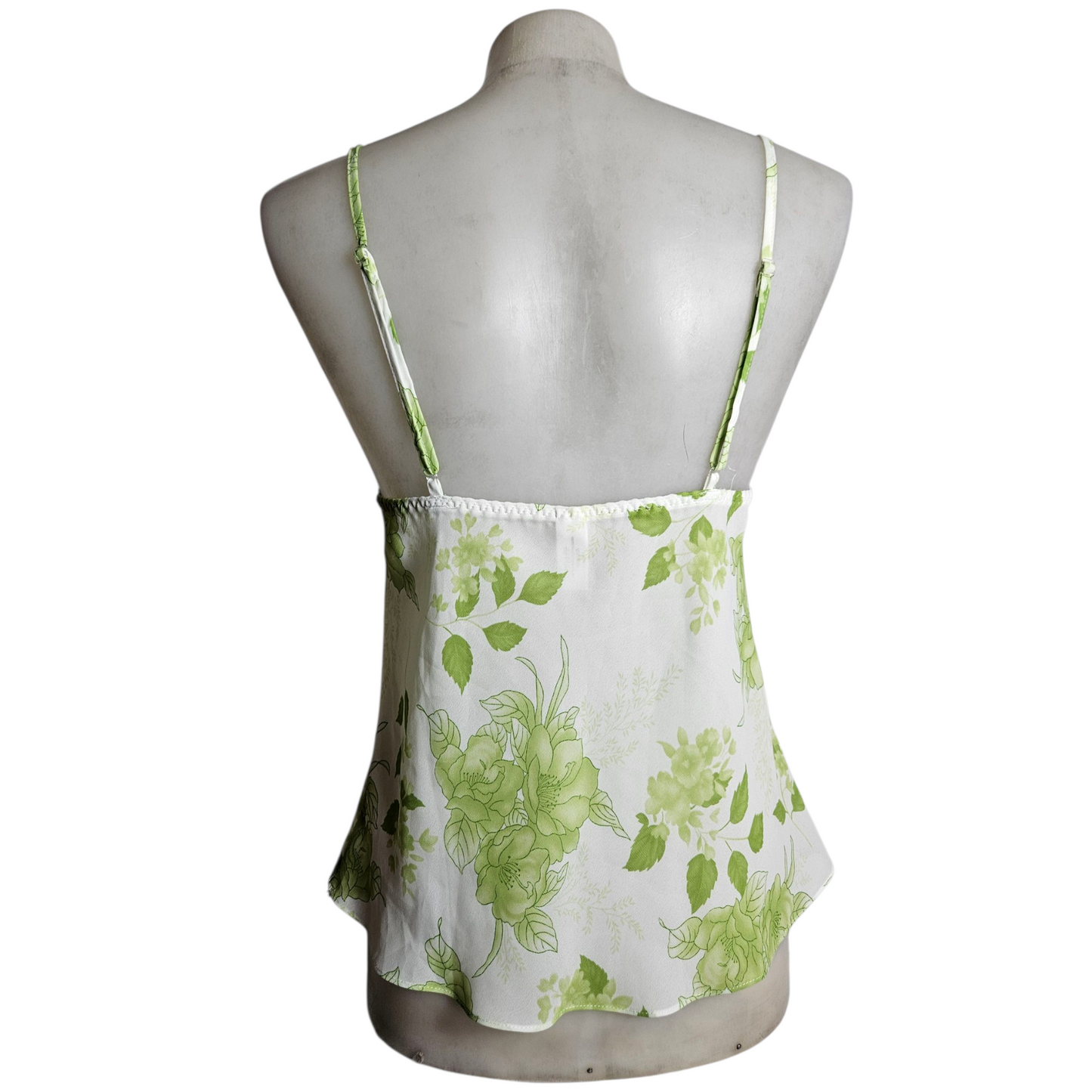 Haut en voile fleuri vert et blanc