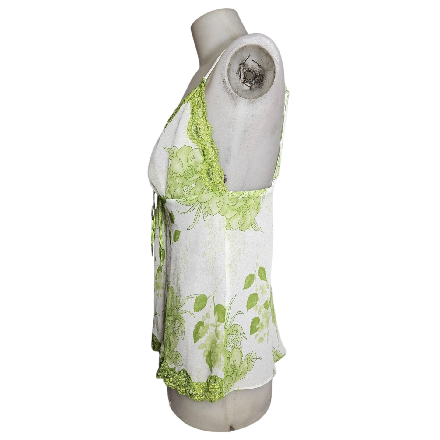 Haut en voile fleuri vert et blanc