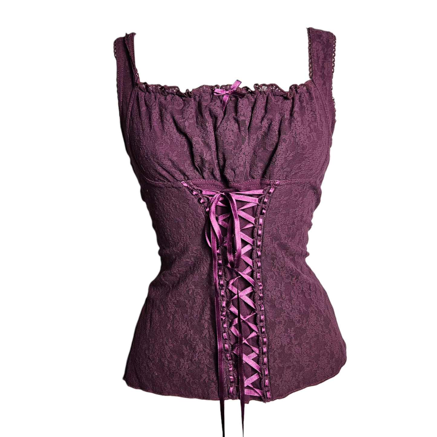 Haut esprit corset dentelle et laçage