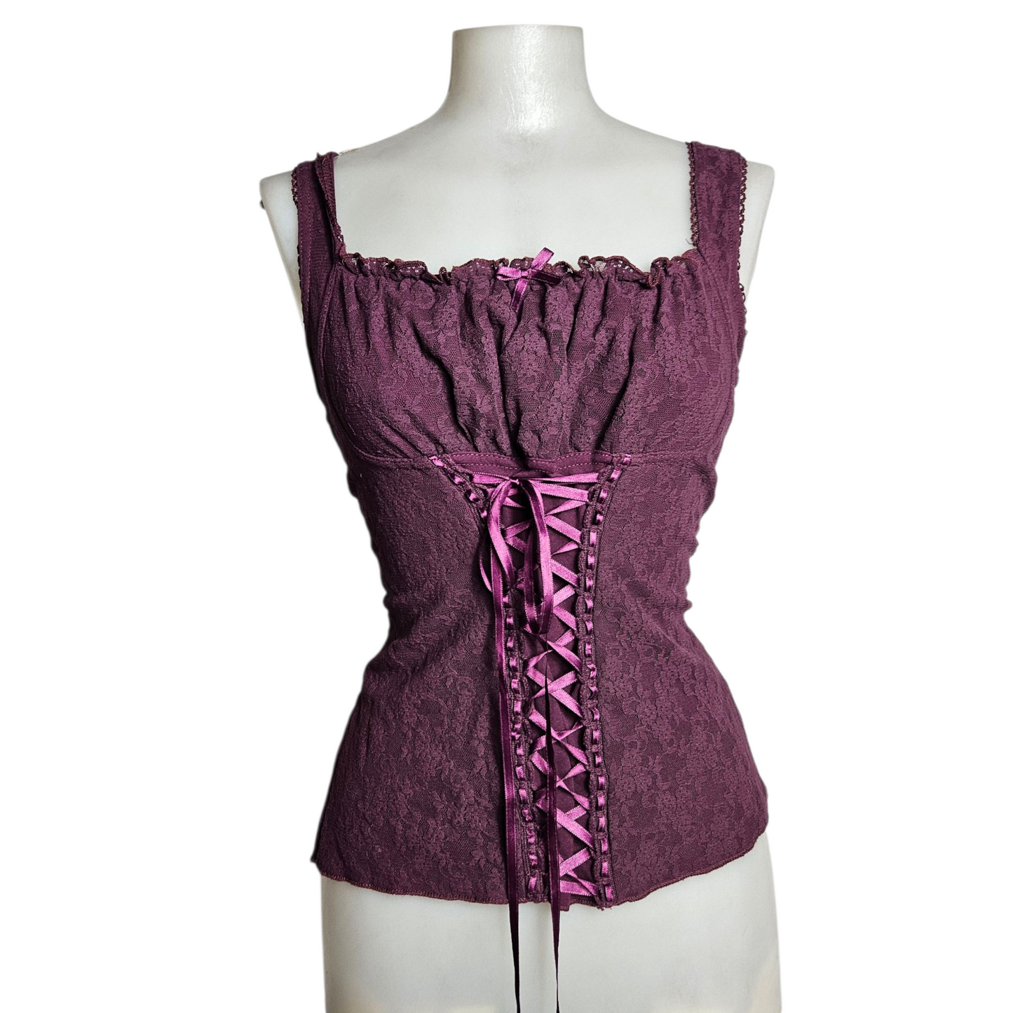 Haut esprit corset dentelle et laçage