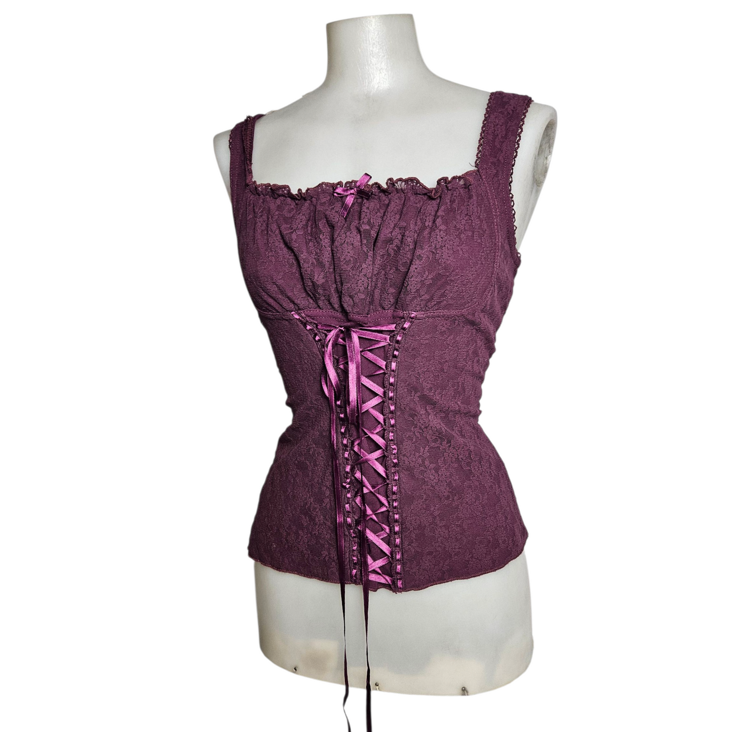 Haut esprit corset dentelle et laçage