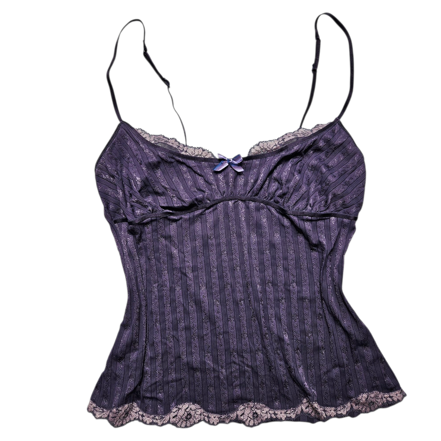 Haut rayé satin et dentelle
