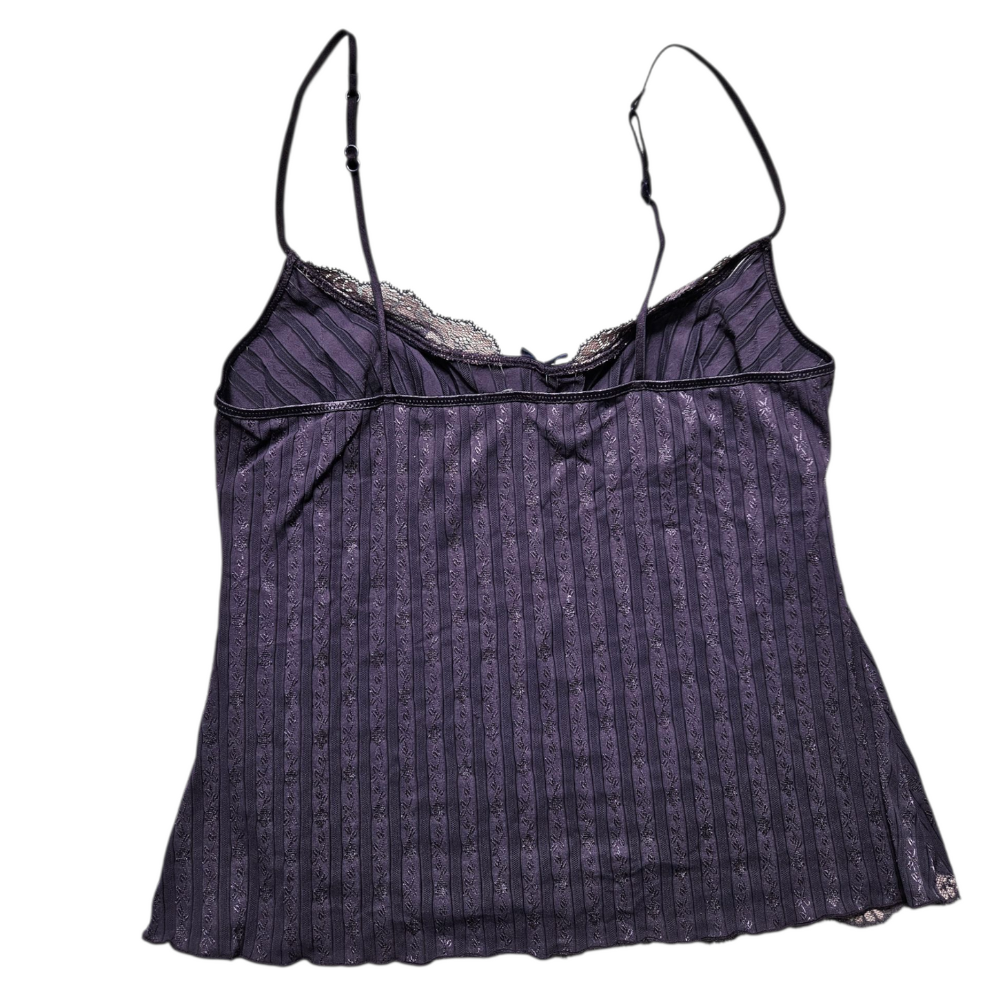 Haut rayé satin et dentelle