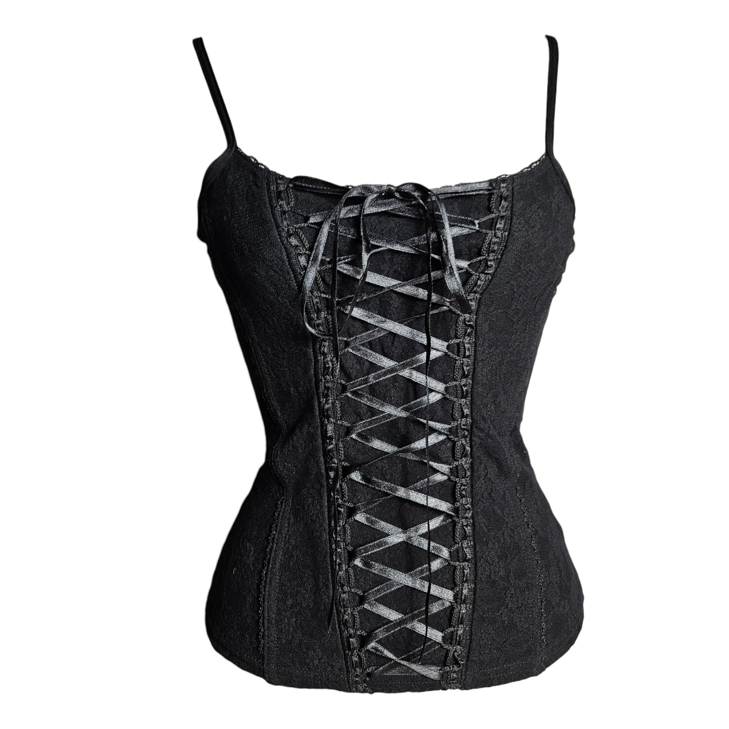 Haut esprit corset dentelle et laçage