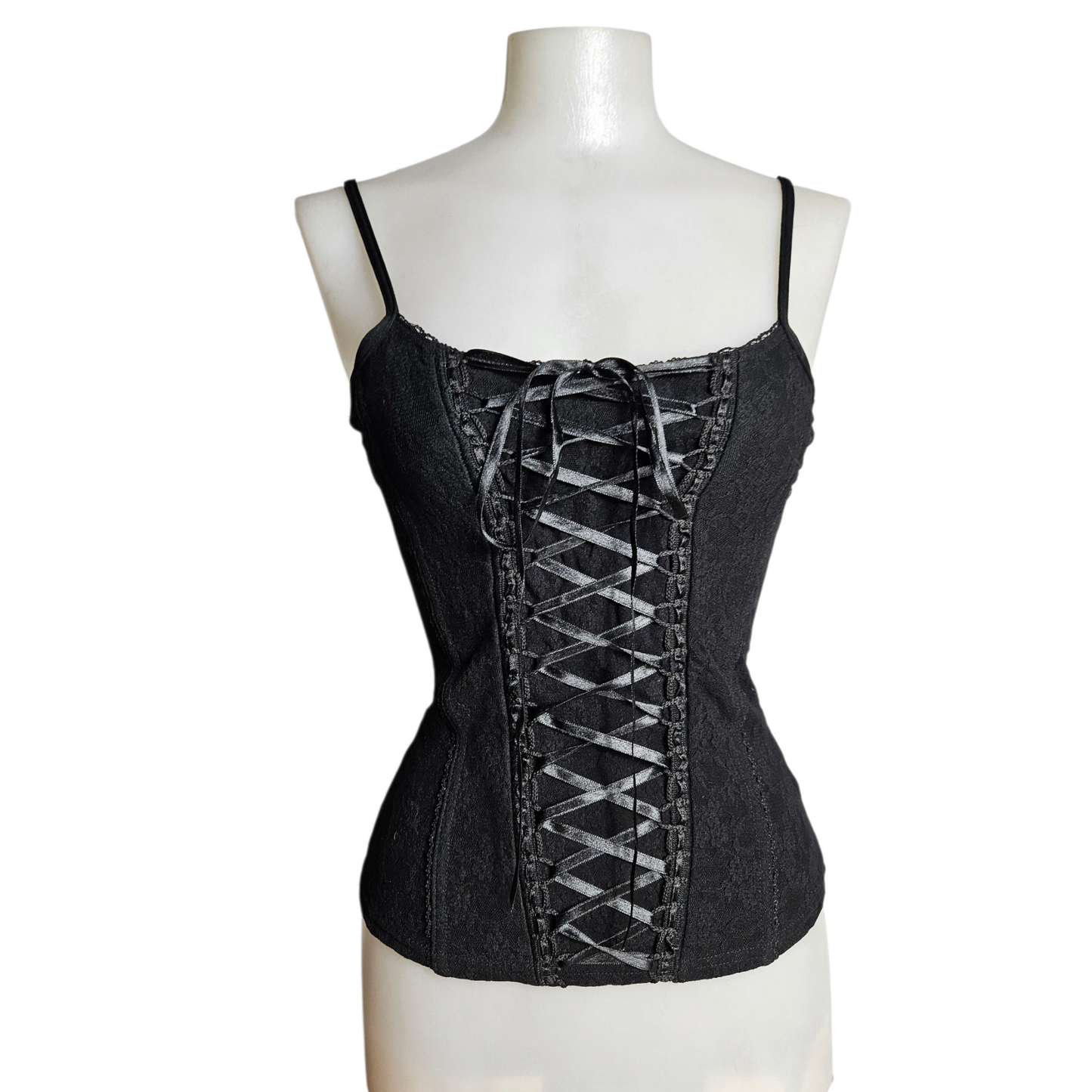 Haut esprit corset dentelle et laçage