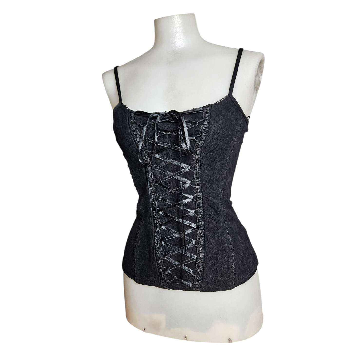 Haut esprit corset dentelle et laçage