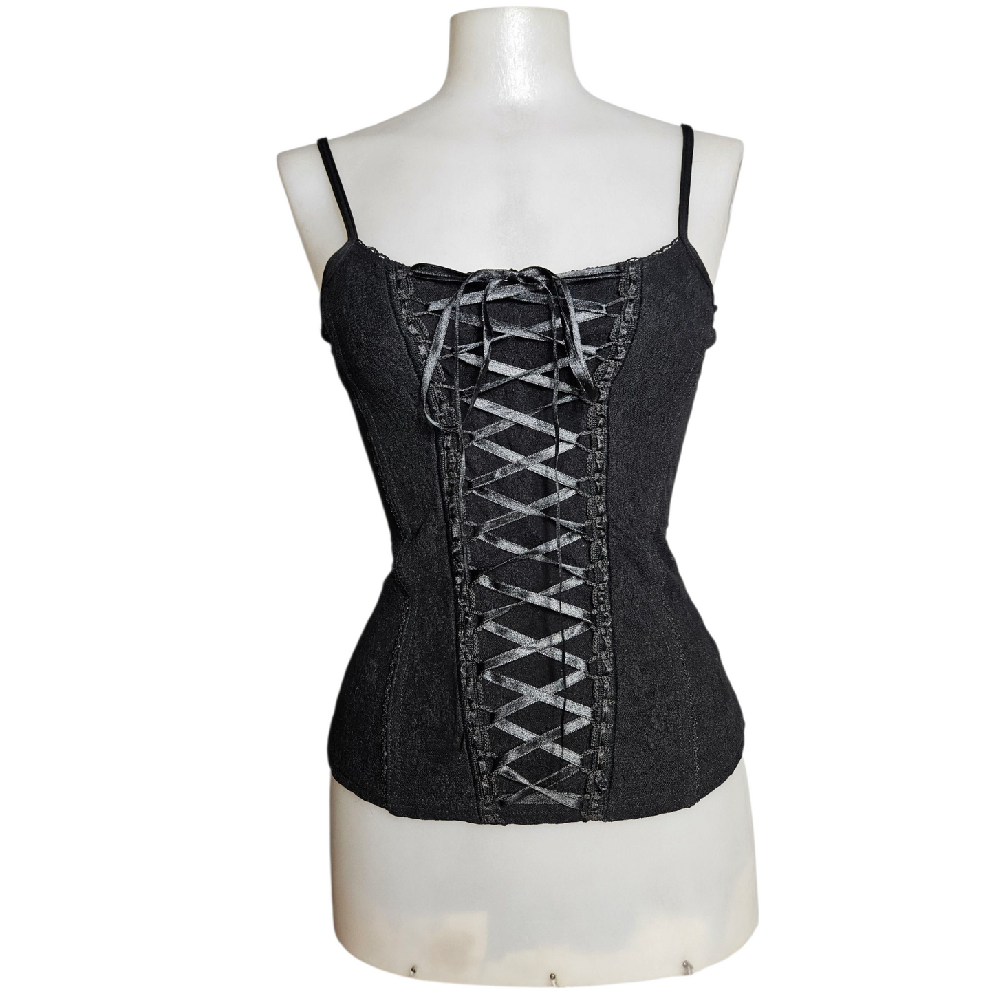 Haut esprit corset dentelle et laçage