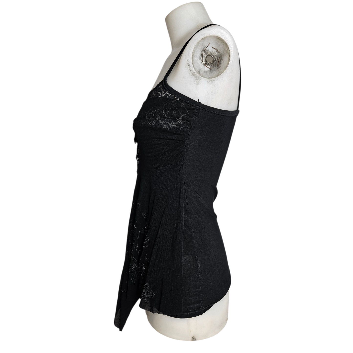 Haut asymétrique en voile brodé