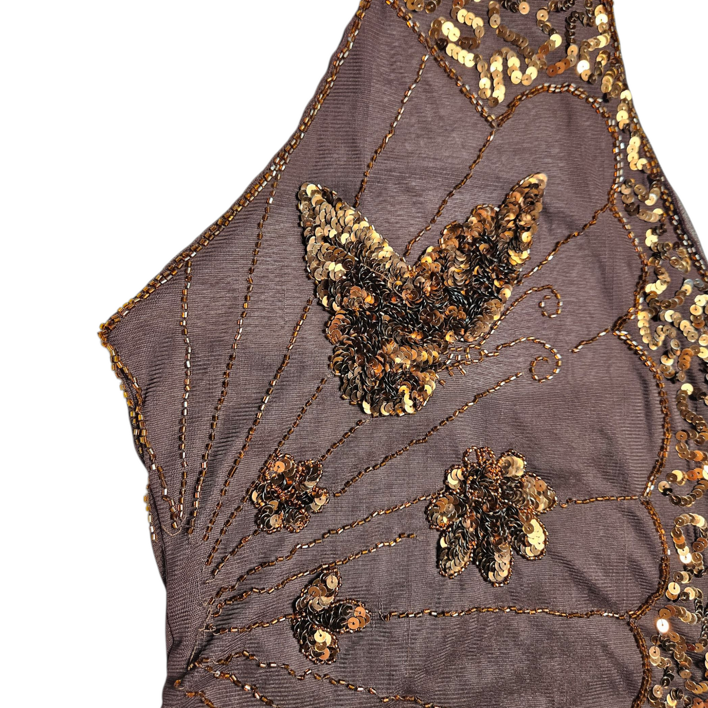 Haut en voile sequins formant des papillons