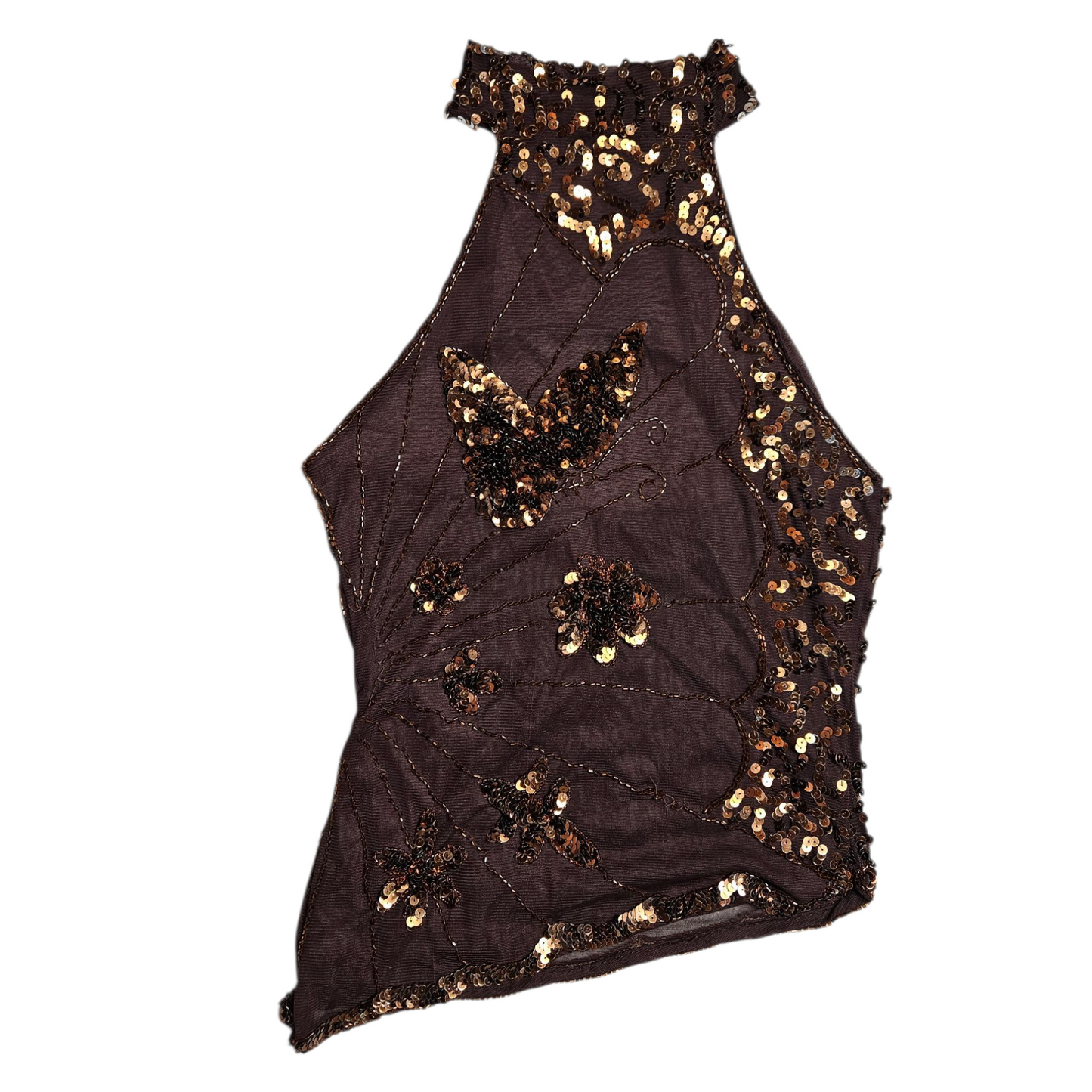Haut en voile sequins formant des papillons