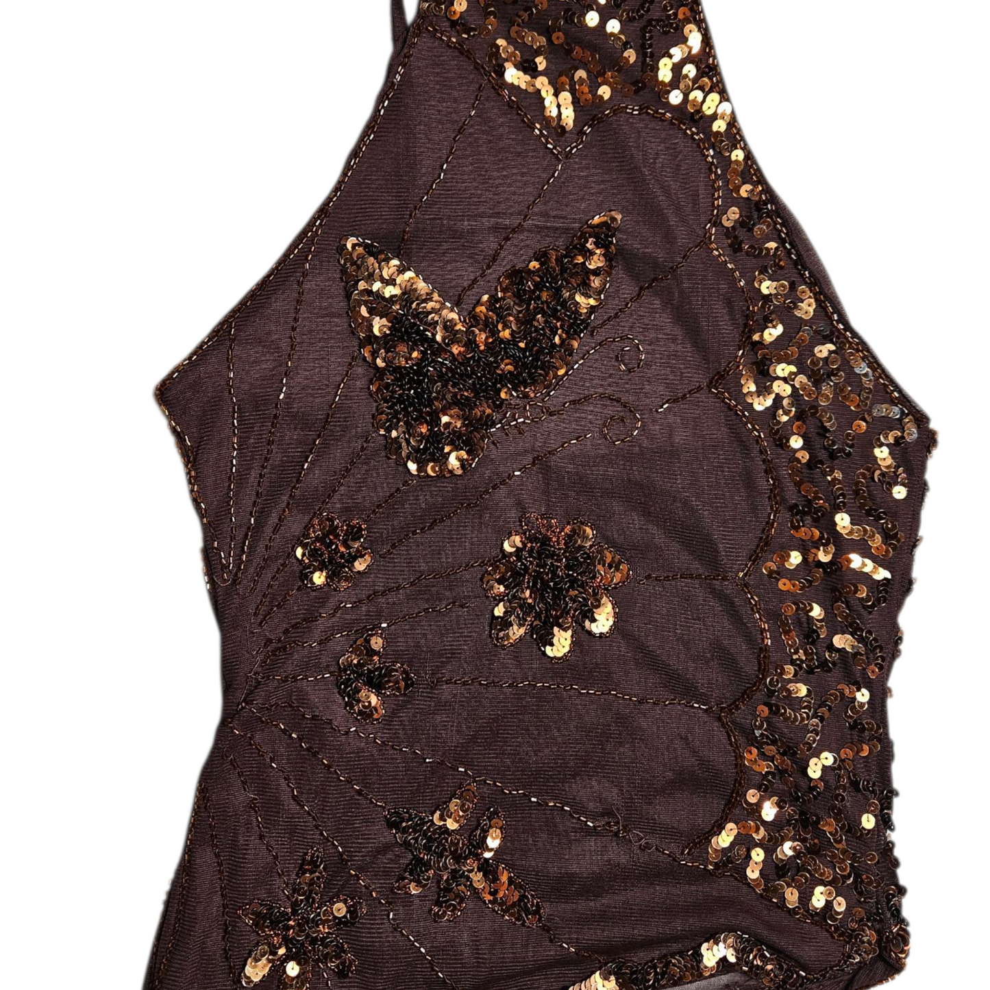 Haut en voile sequins formant des papillons