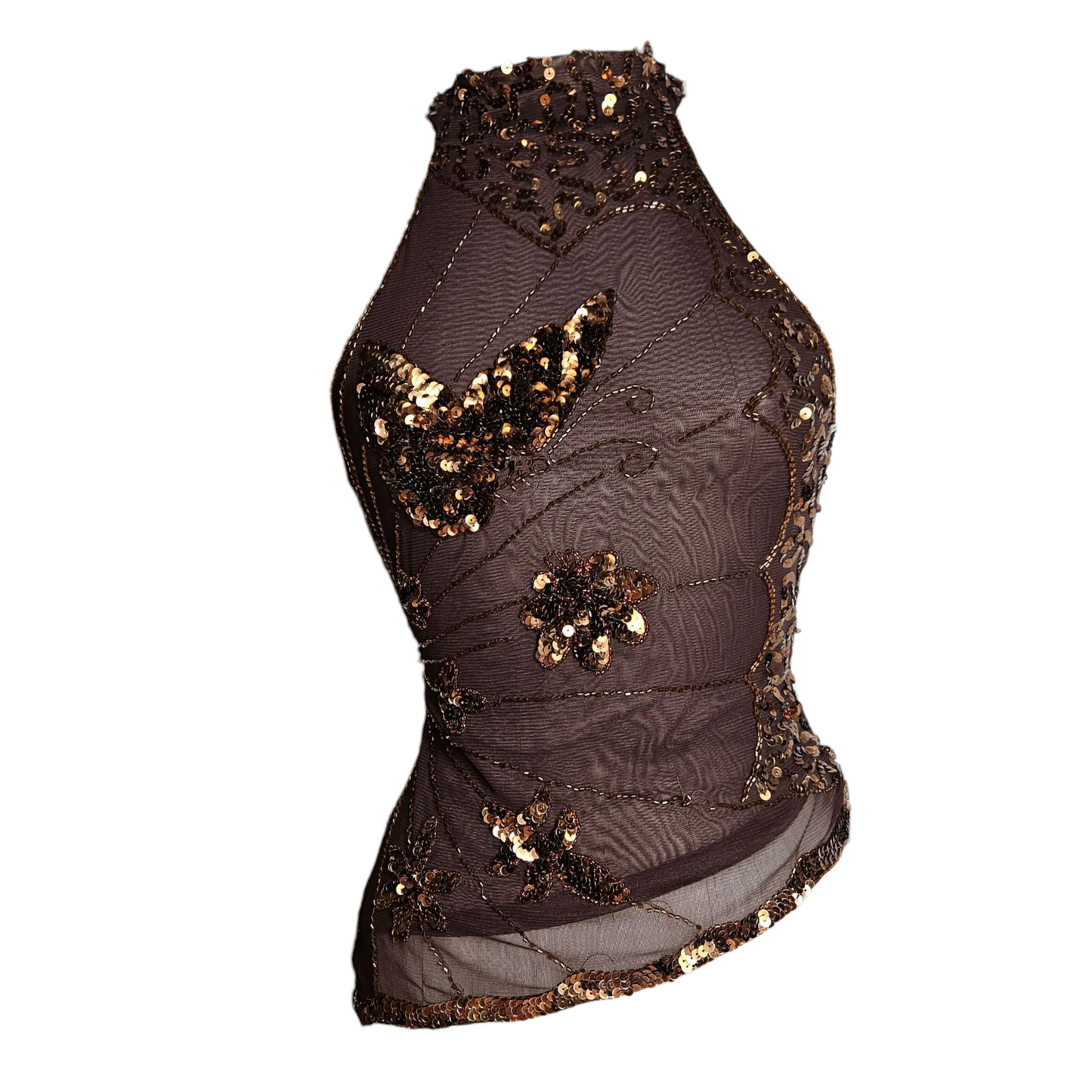 Haut en voile sequins formant des papillons