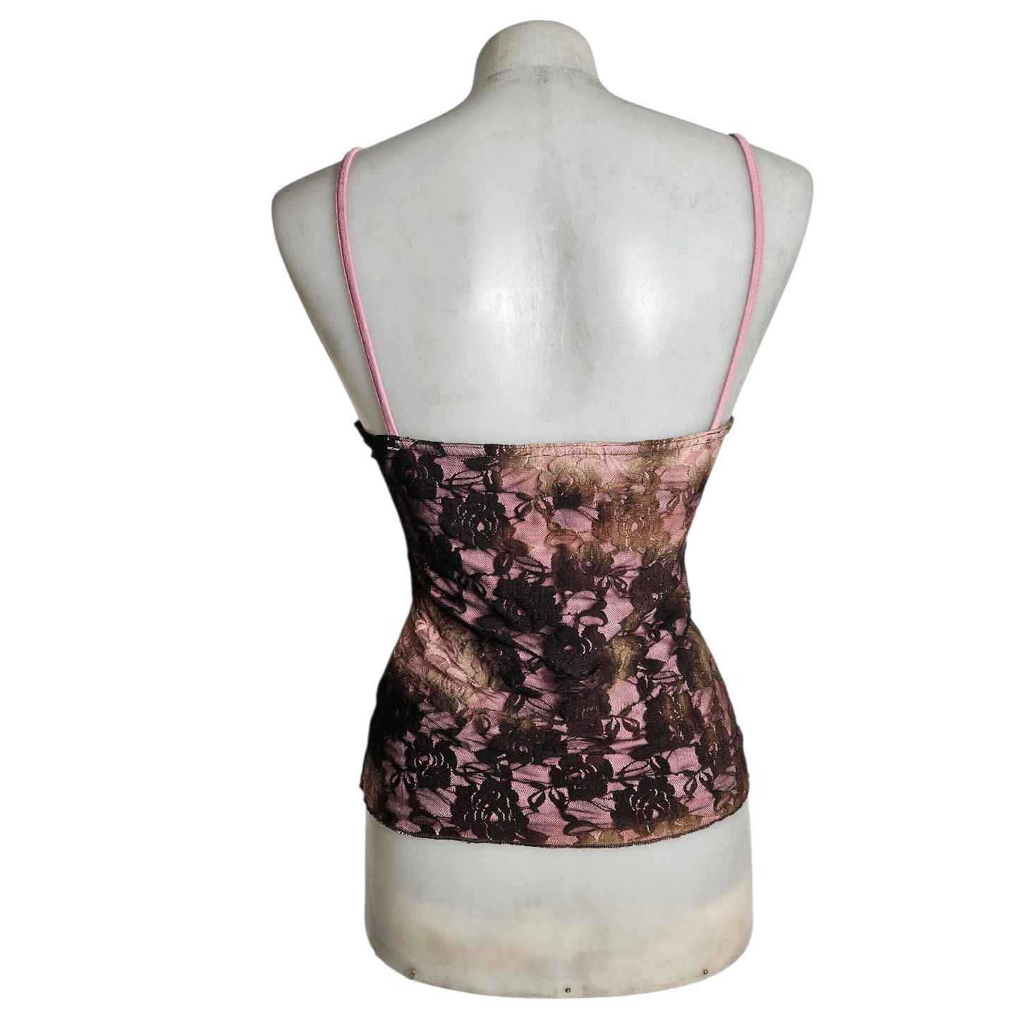 Haut tie and Dye dentelle rose et marron
