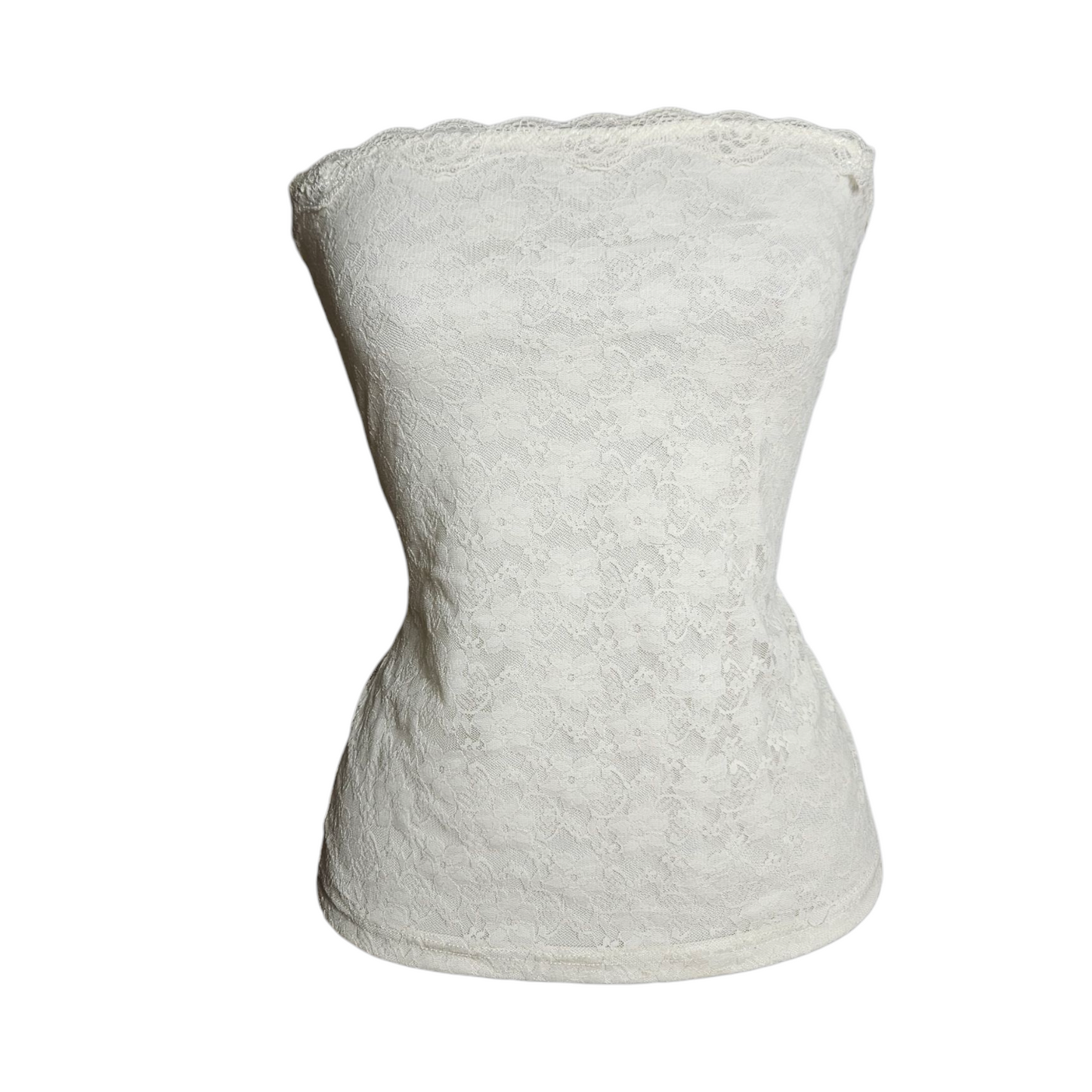 Haut strapless blanc en dentelle