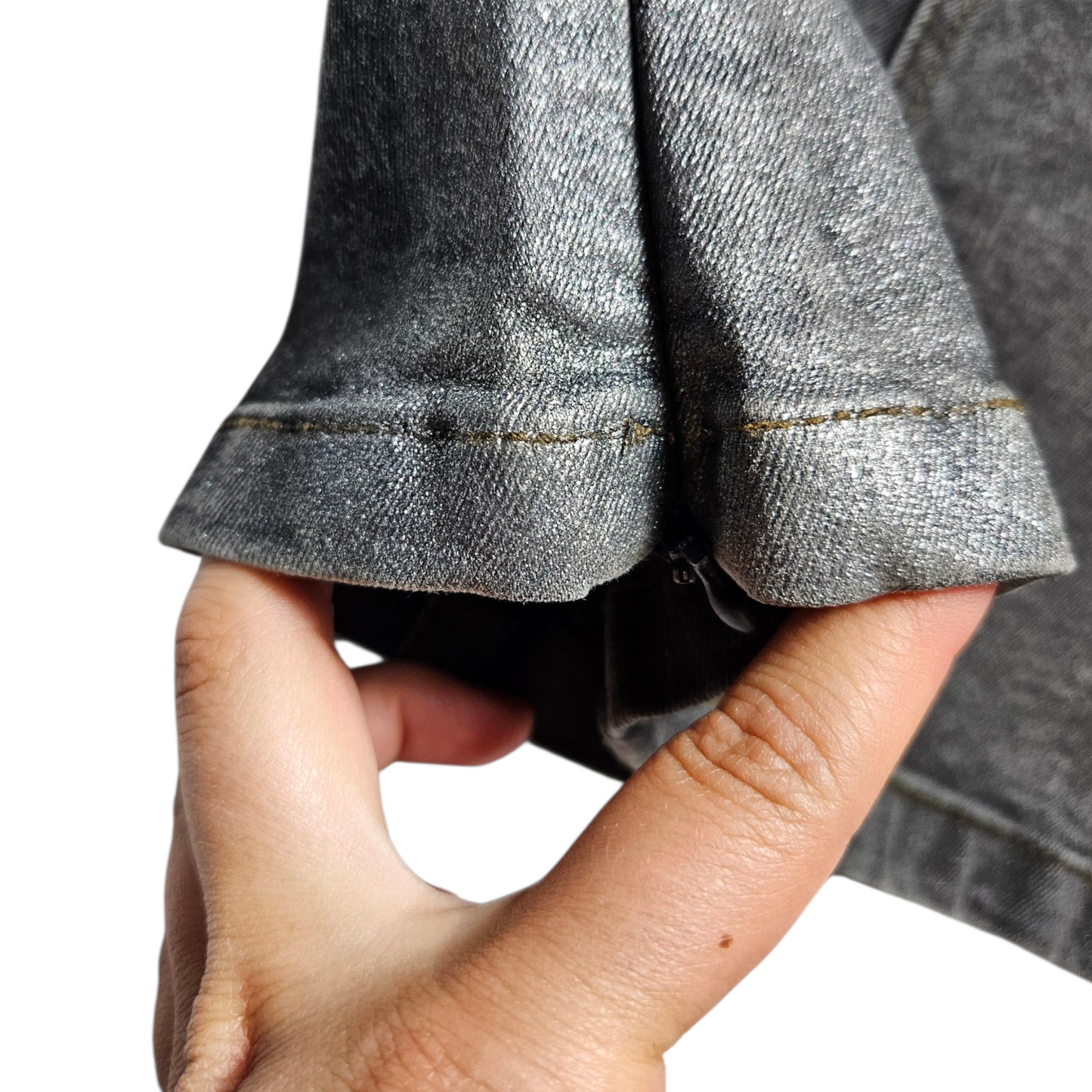 Haut en denim brodé