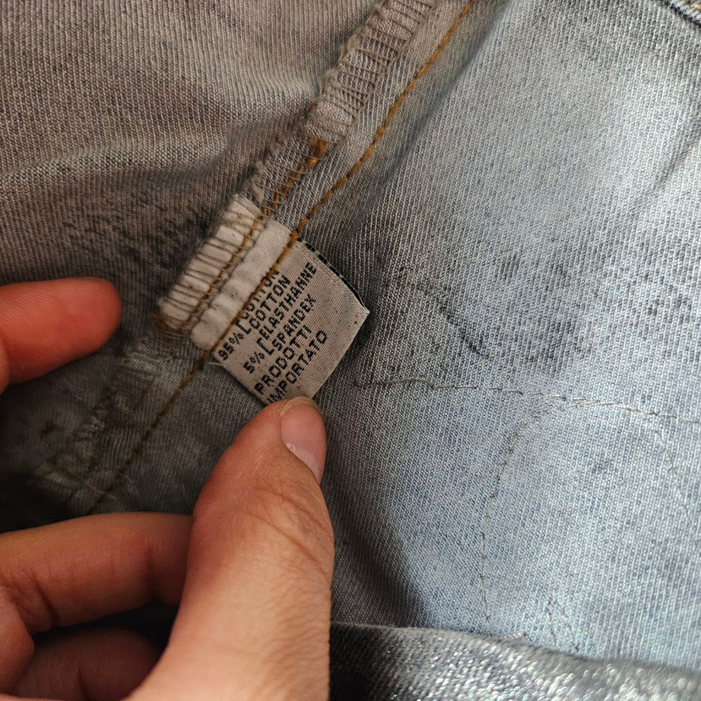 Haut en denim brodé