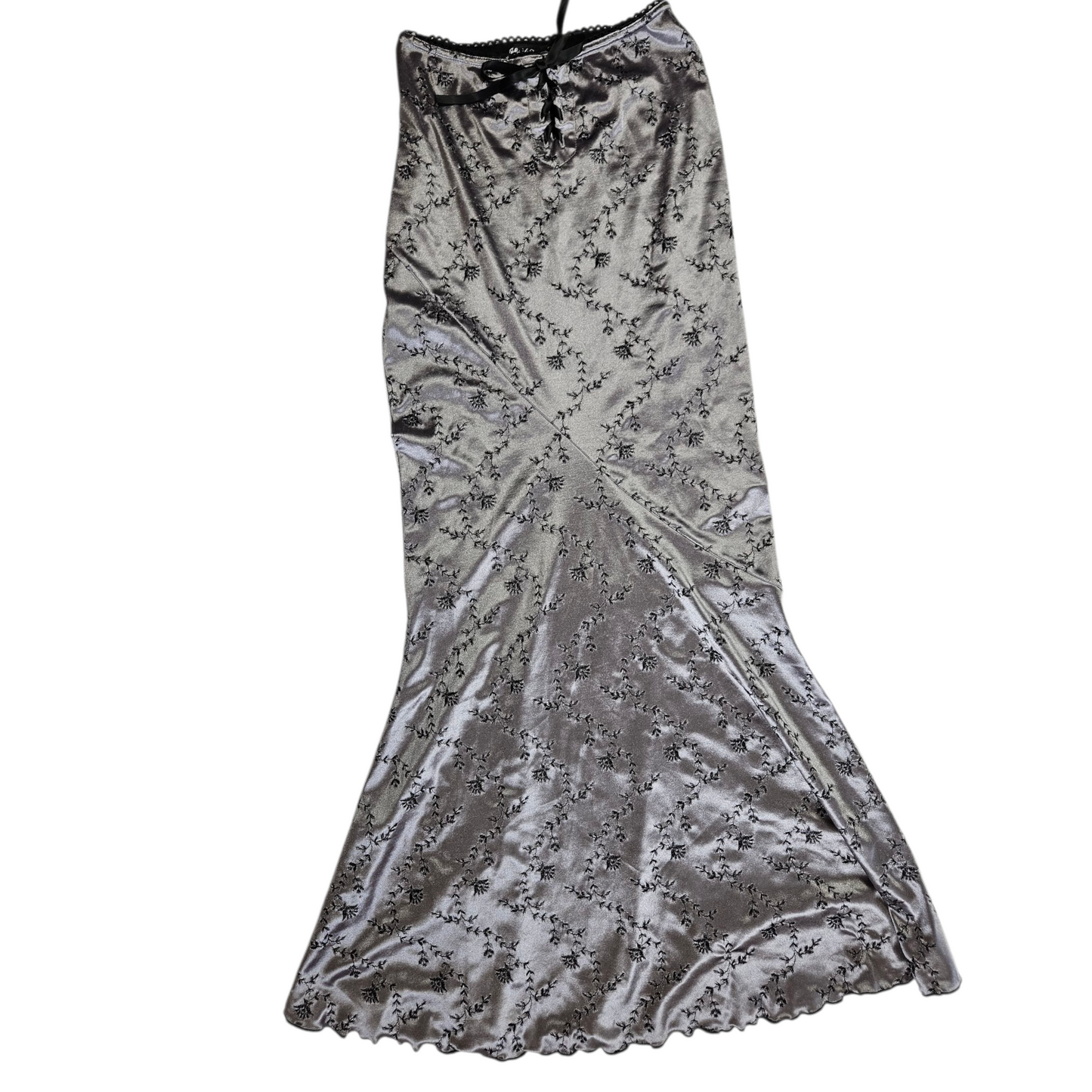 Jupe irisée motifs floral noir