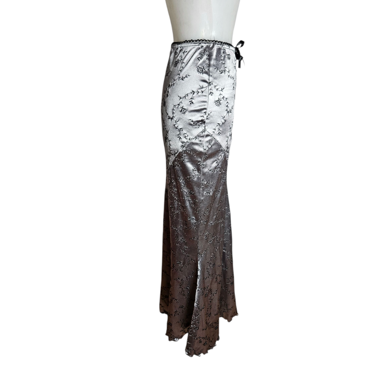 Jupe irisée motifs floral noir
