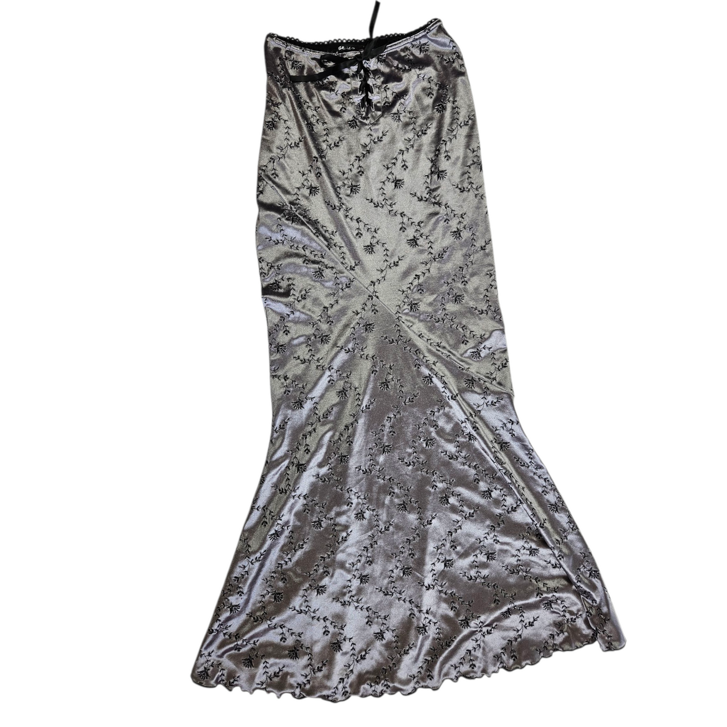 Jupe irisée motifs floral noir
