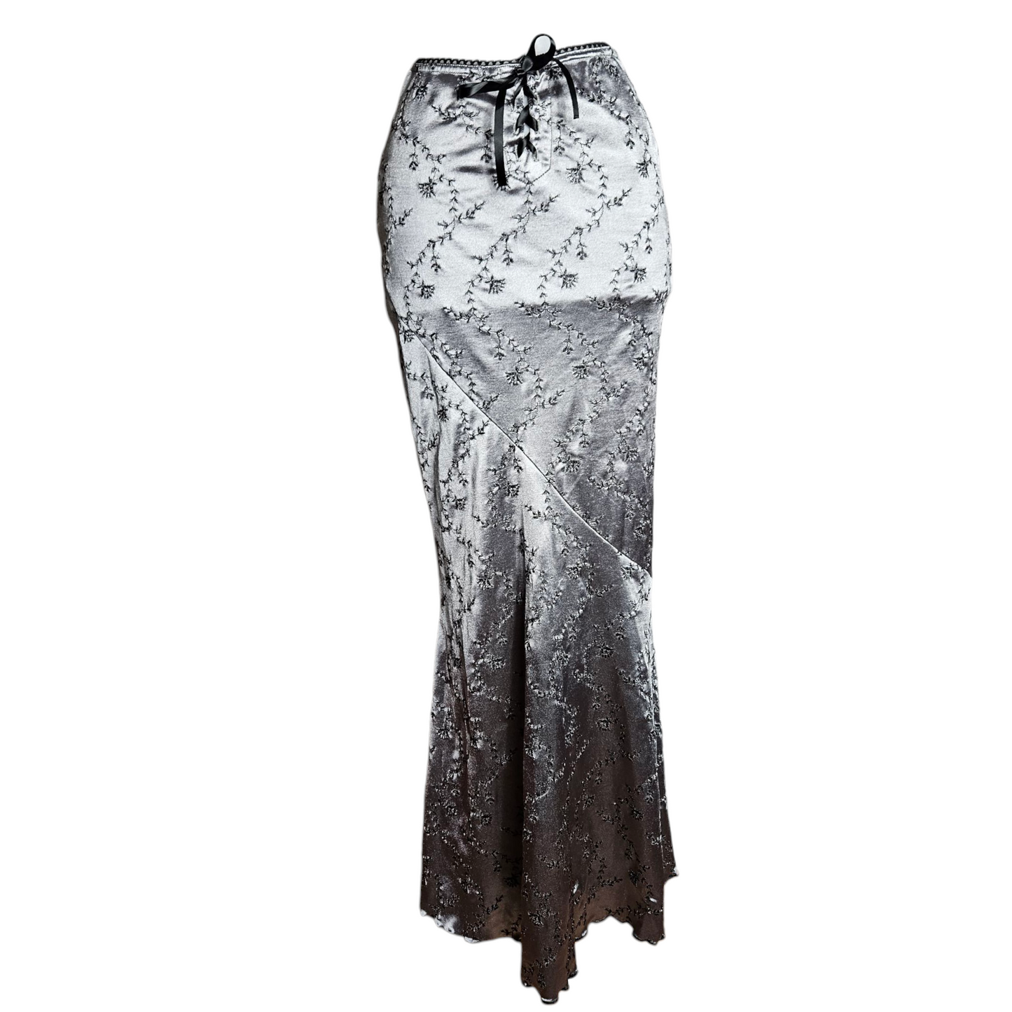 Jupe irisée motifs floral noir