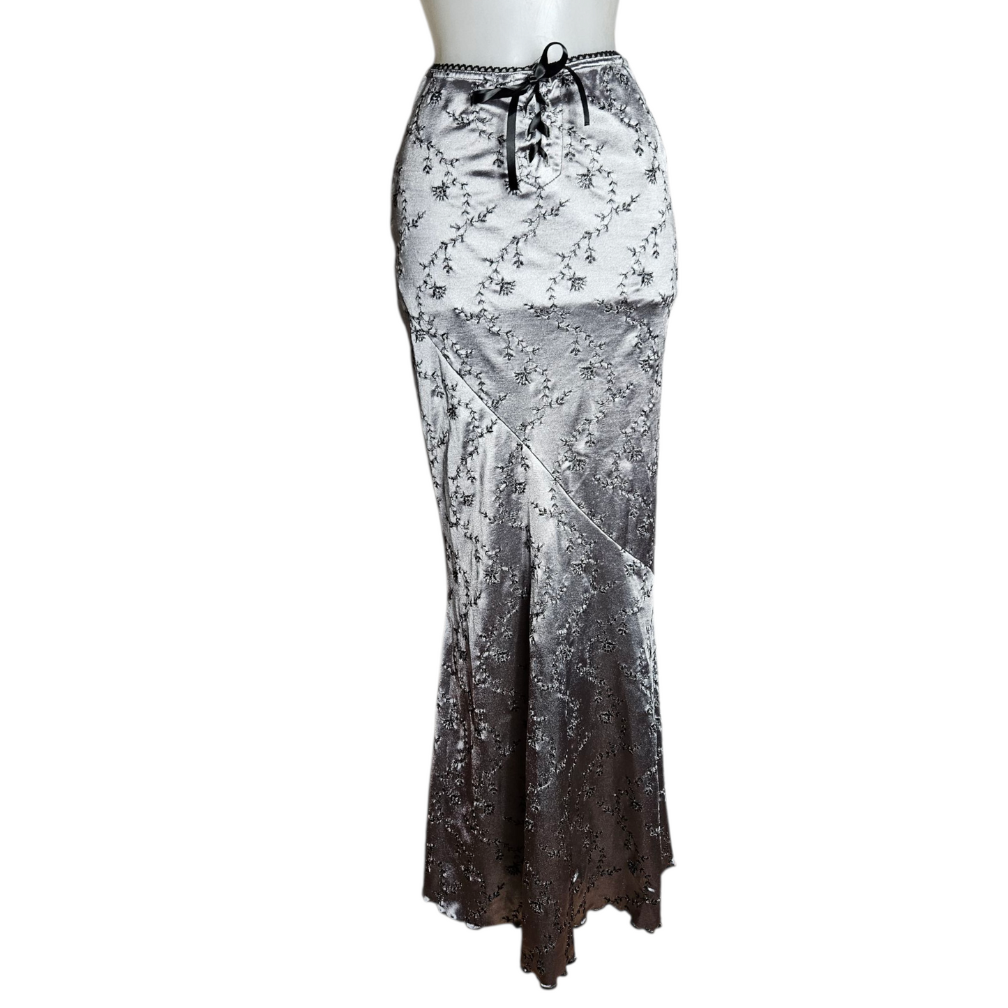 Jupe irisée motifs floral noir