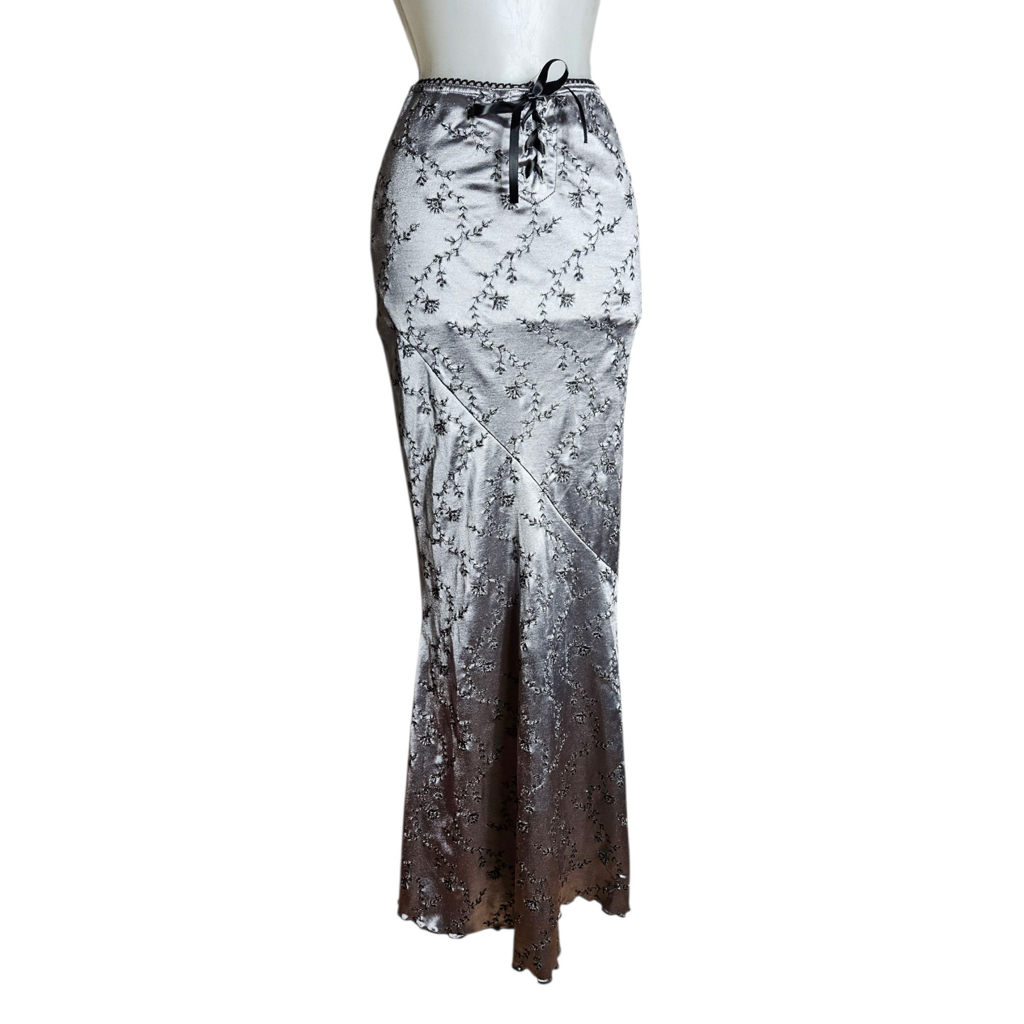 Jupe irisée motifs floral noir