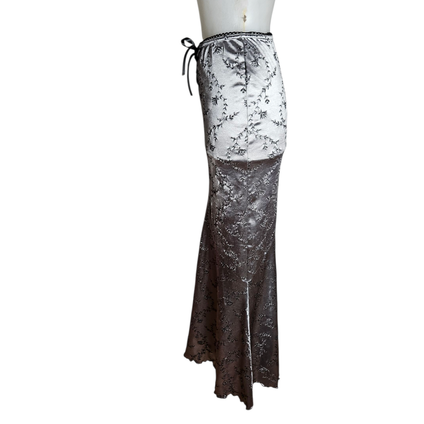 Jupe irisée motifs floral noir