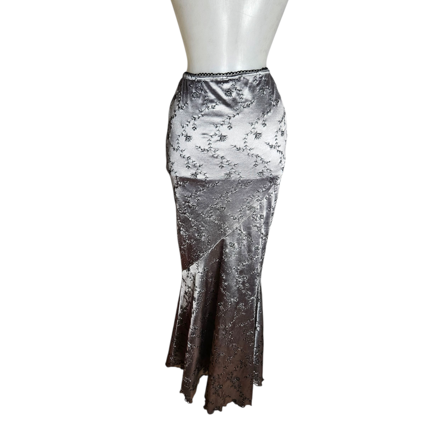 Jupe irisée motifs floral noir