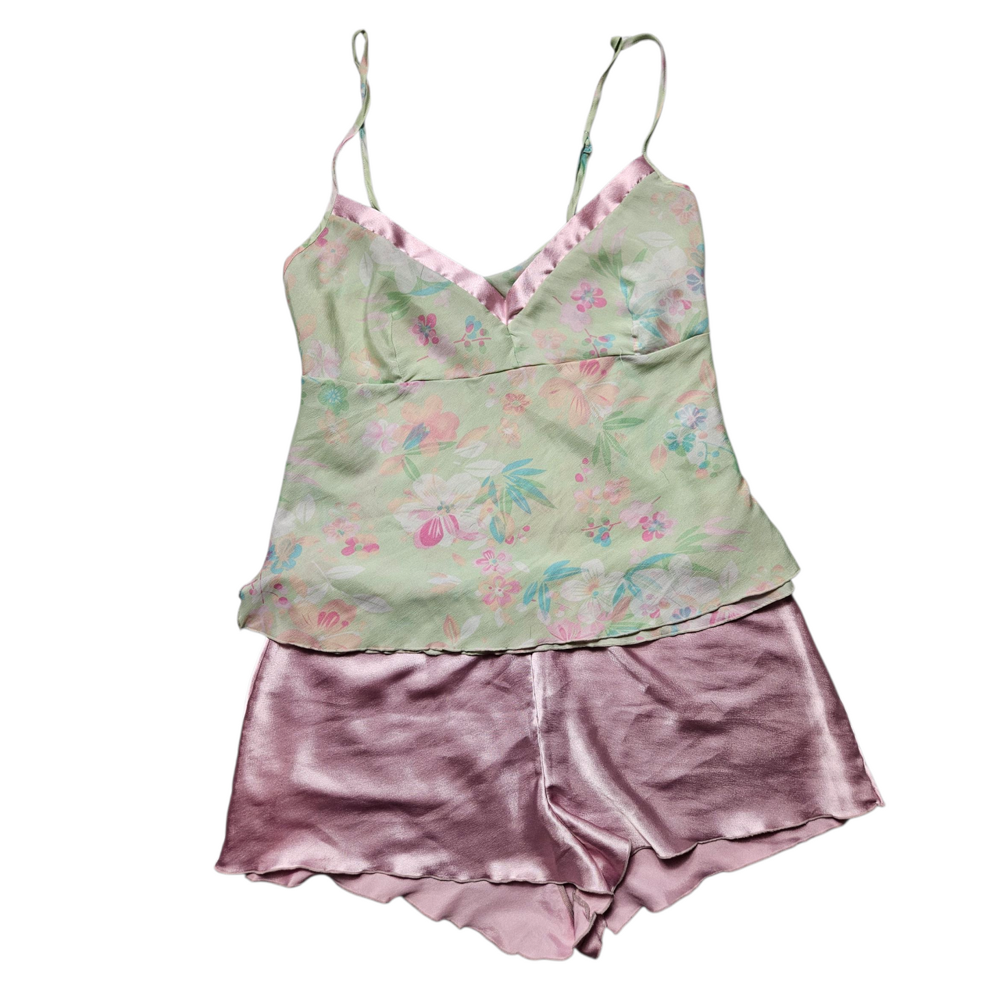 Ensemble haut en voile et short satiné