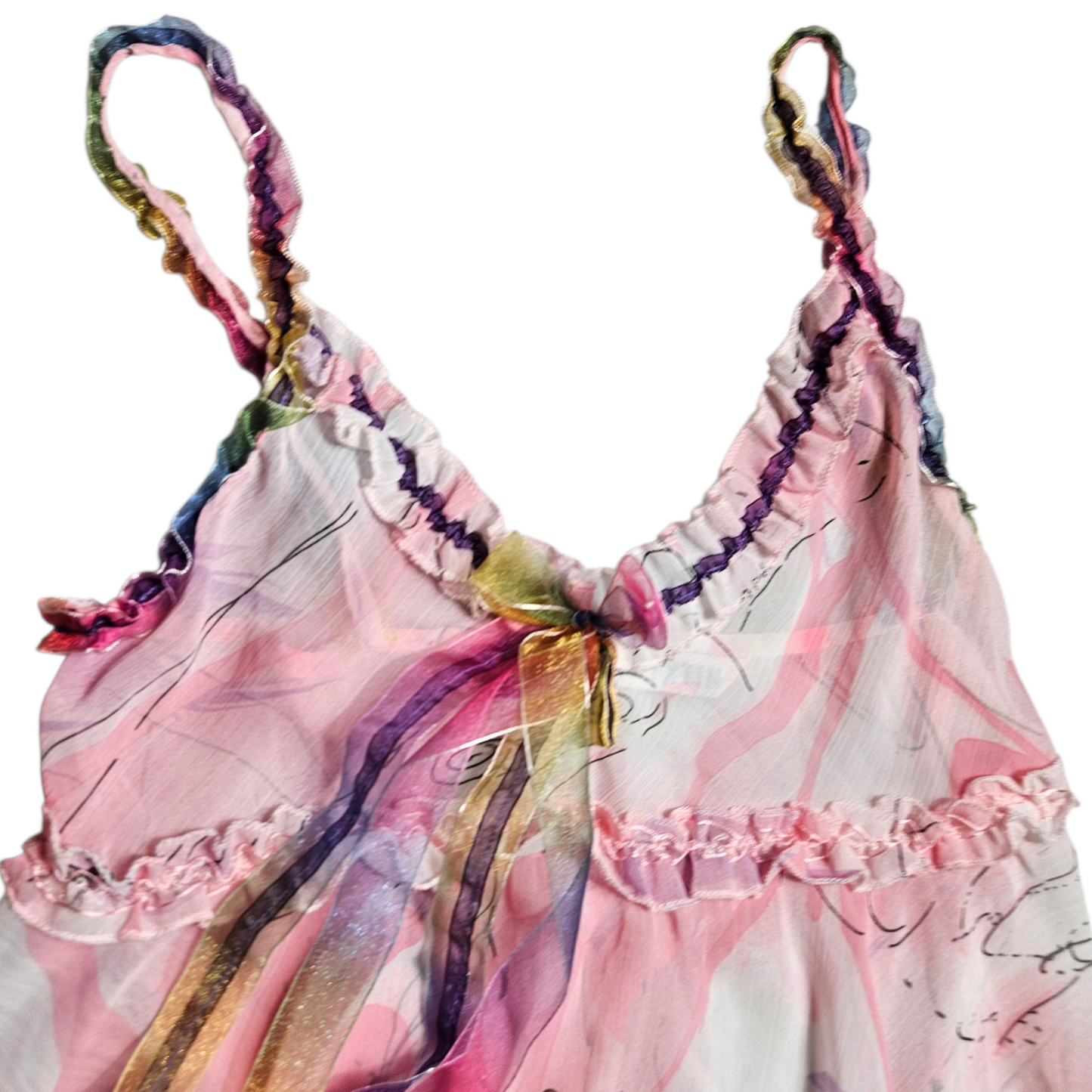 Robe babydoll transparente en voile rose