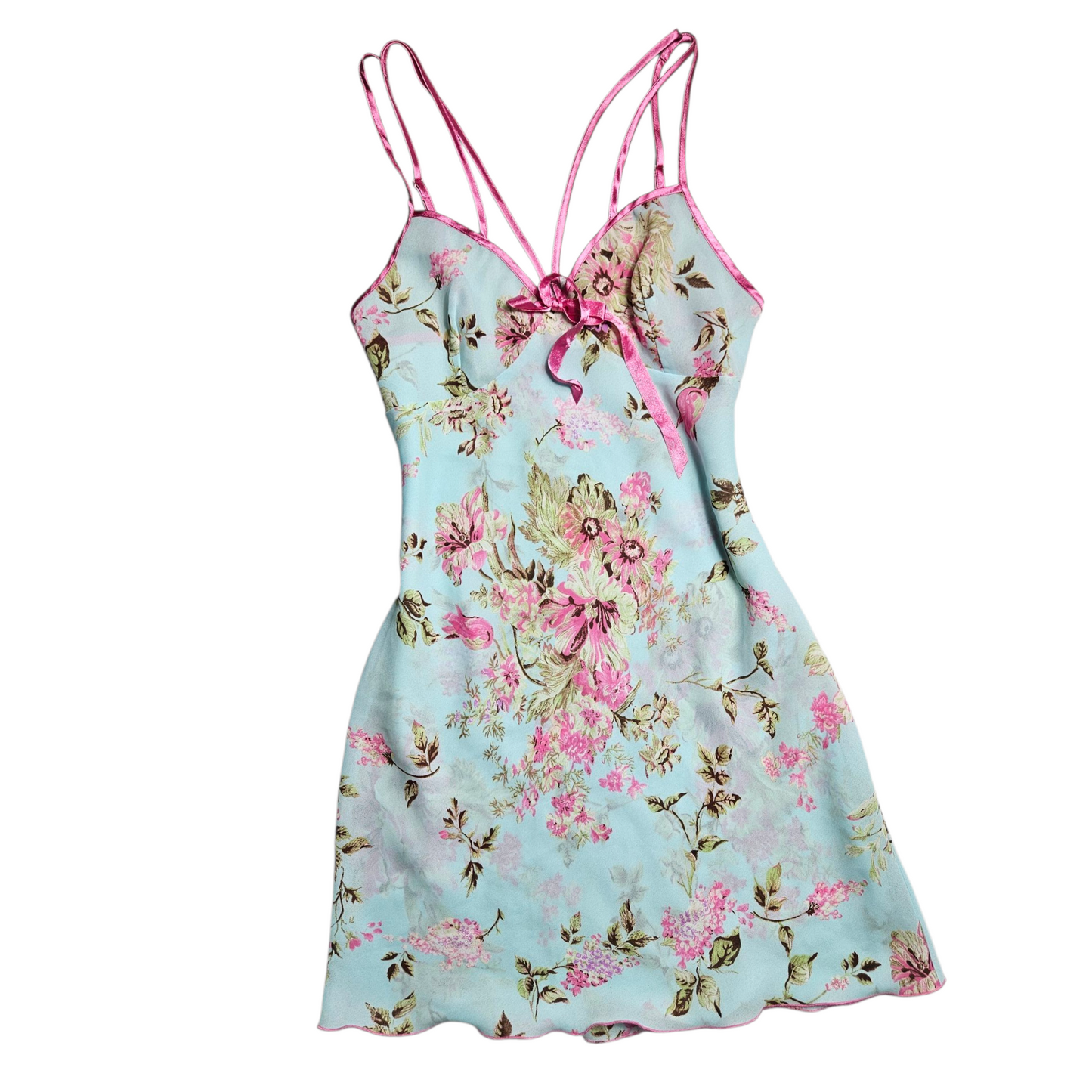 Robe en voile fleurie bleue