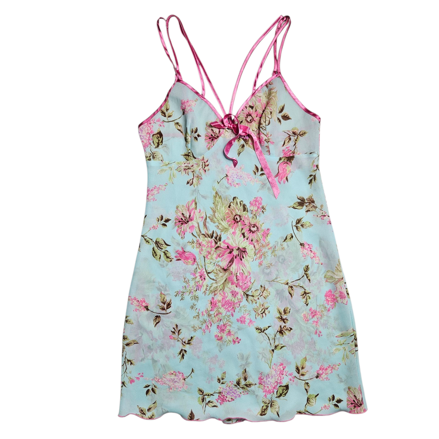 Robe en voile fleurie bleue