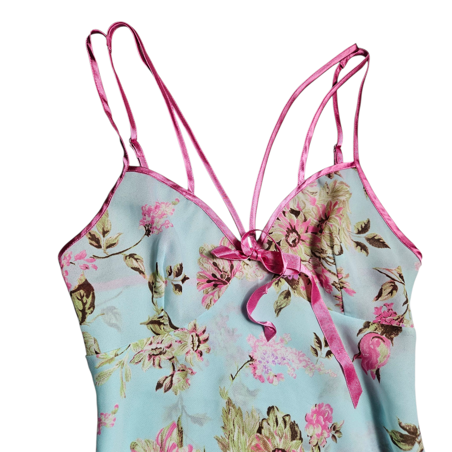 Robe en voile fleurie bleue