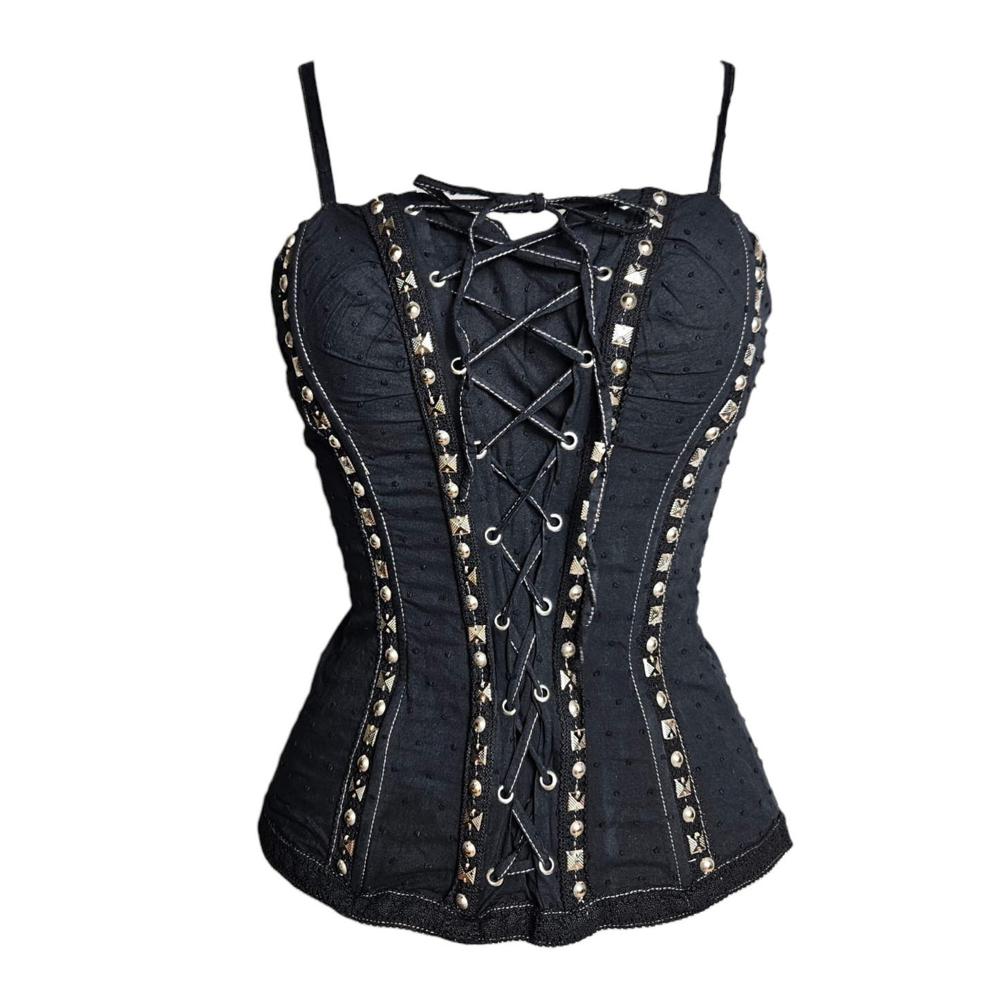 Haut esprit corset details clous plats